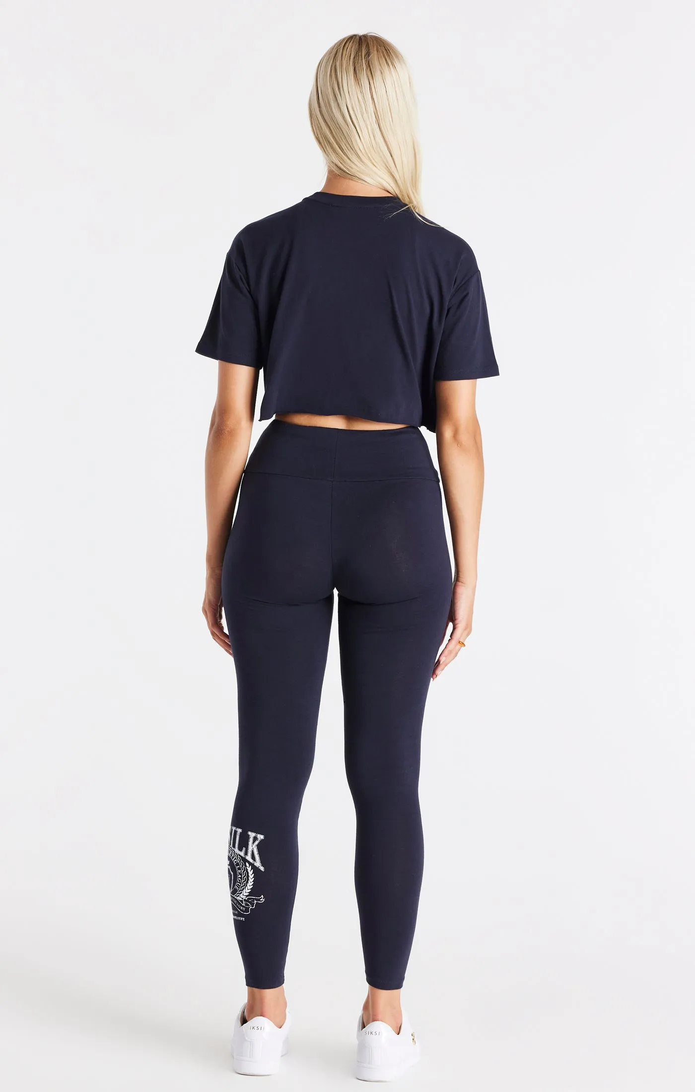 Navy Varsity Cropped T-Shirt sold by Siksilk product image thumbnail 5