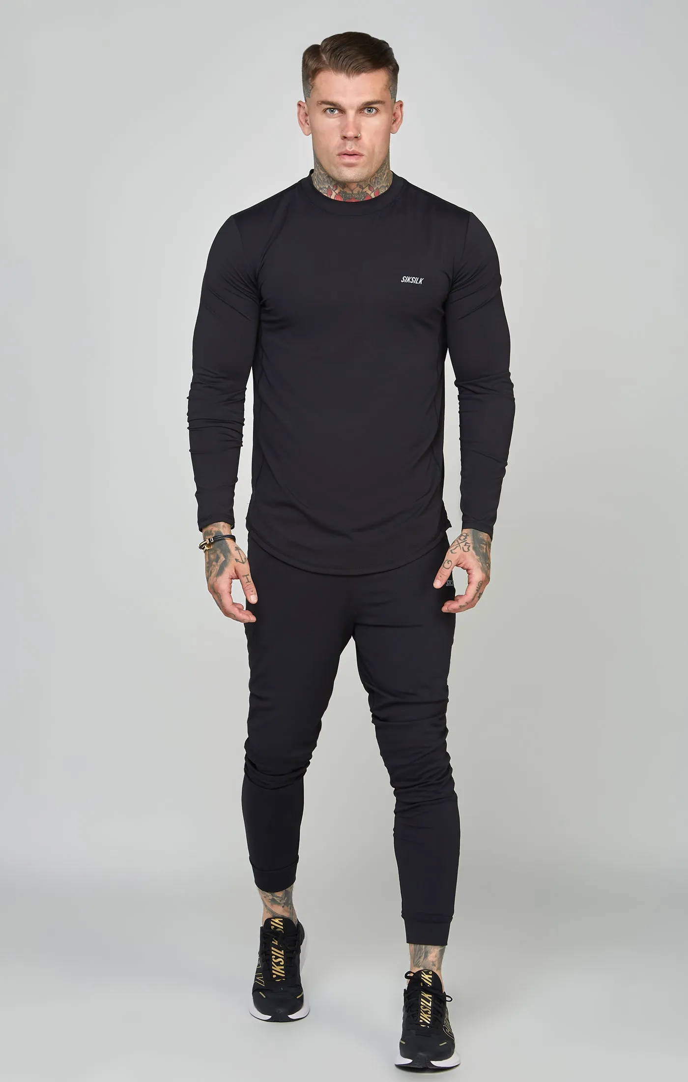 Black Sports Muscle Fit Track Pant sold by Siksilk product image thumbnail 3