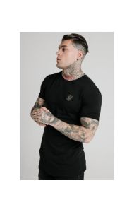 SikSilk Straight Hem Gym Tee - Black sold by Siksilk