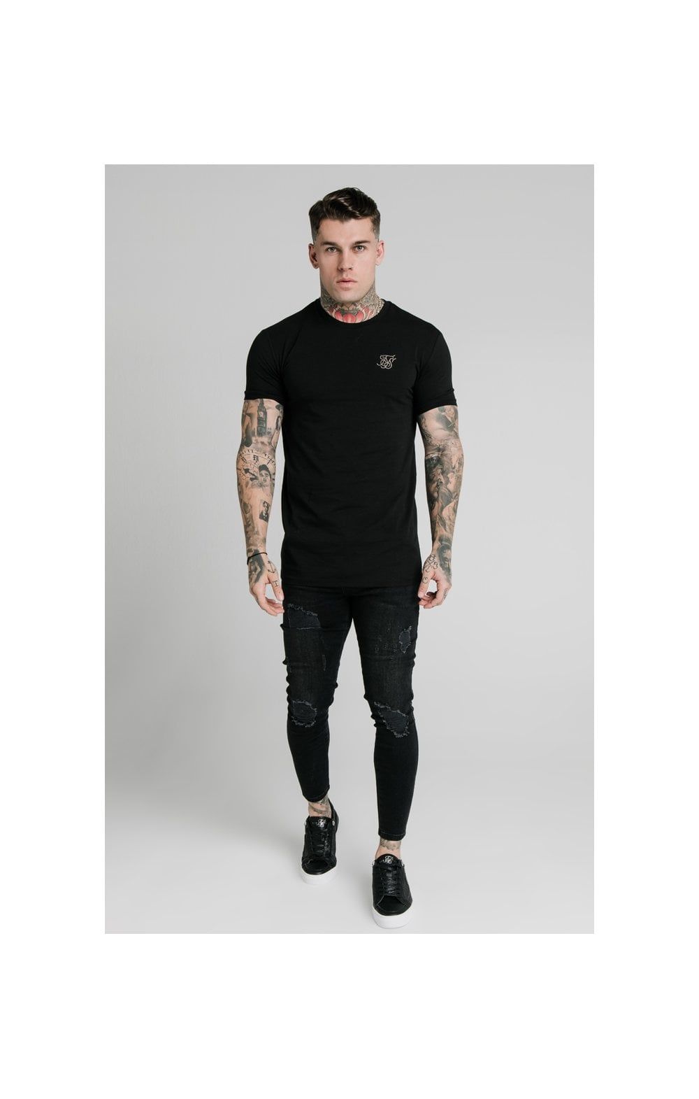 SikSilk Straight Hem Gym Tee - Black sold by Siksilk product image thumbnail 3