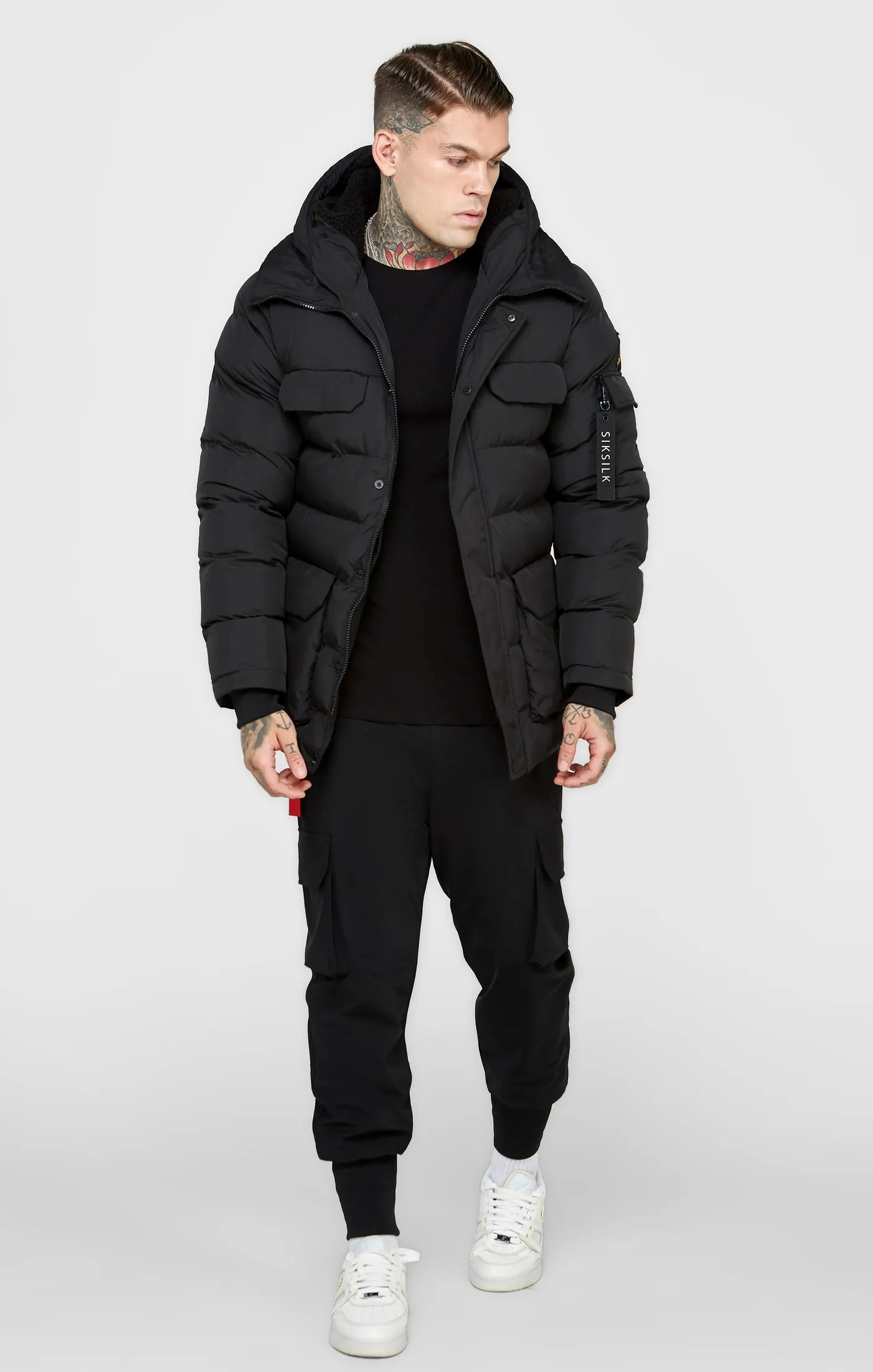 Black Parka Coat sold by Siksilk product image thumbnail 3