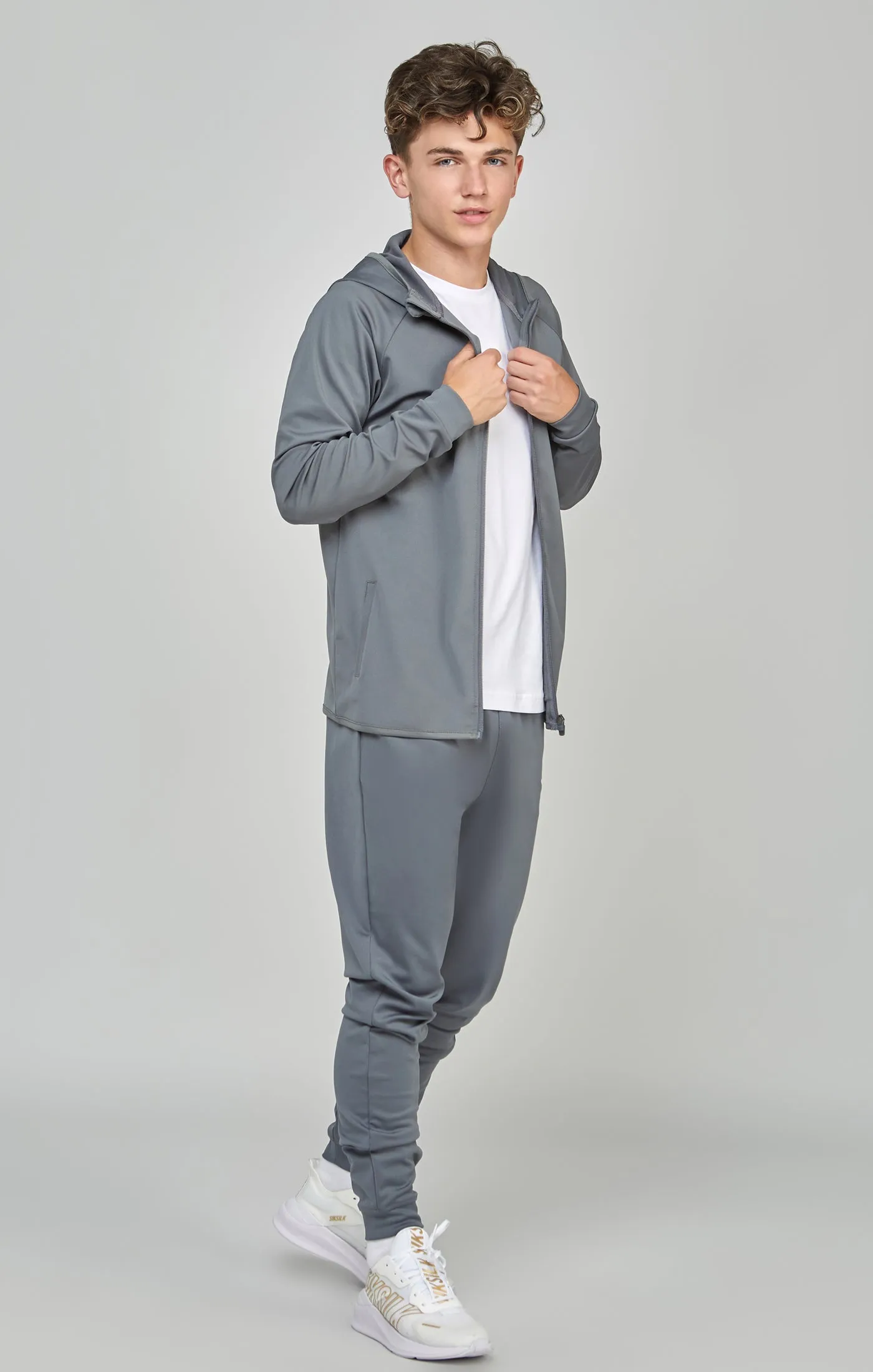 Boys Grey Zip Thru & Jogger Tracksuit sold by Siksilk product image thumbnail 4