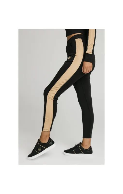 SikSilk Satin Panel Track Pants - Black made by Siksilk