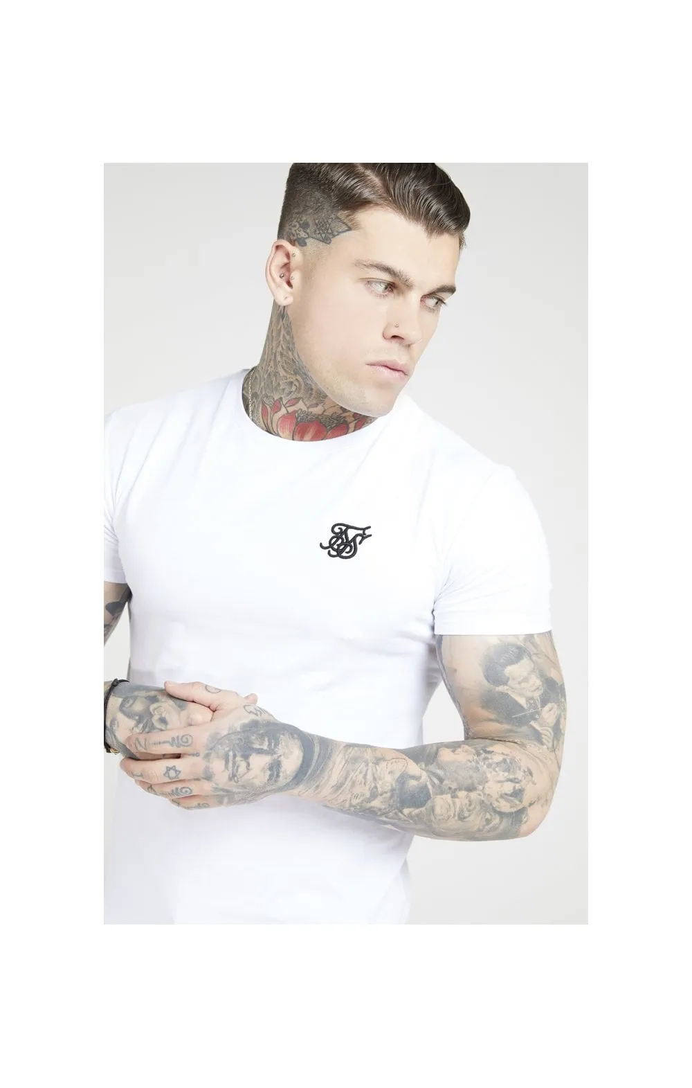 SikSilk S/S Core Gym Tee – White sold by Siksilk