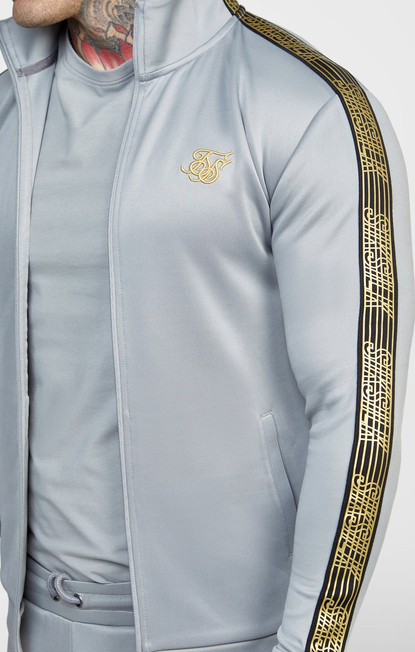 Grey Taped Track Top sold by Siksilk product image thumbnail 2