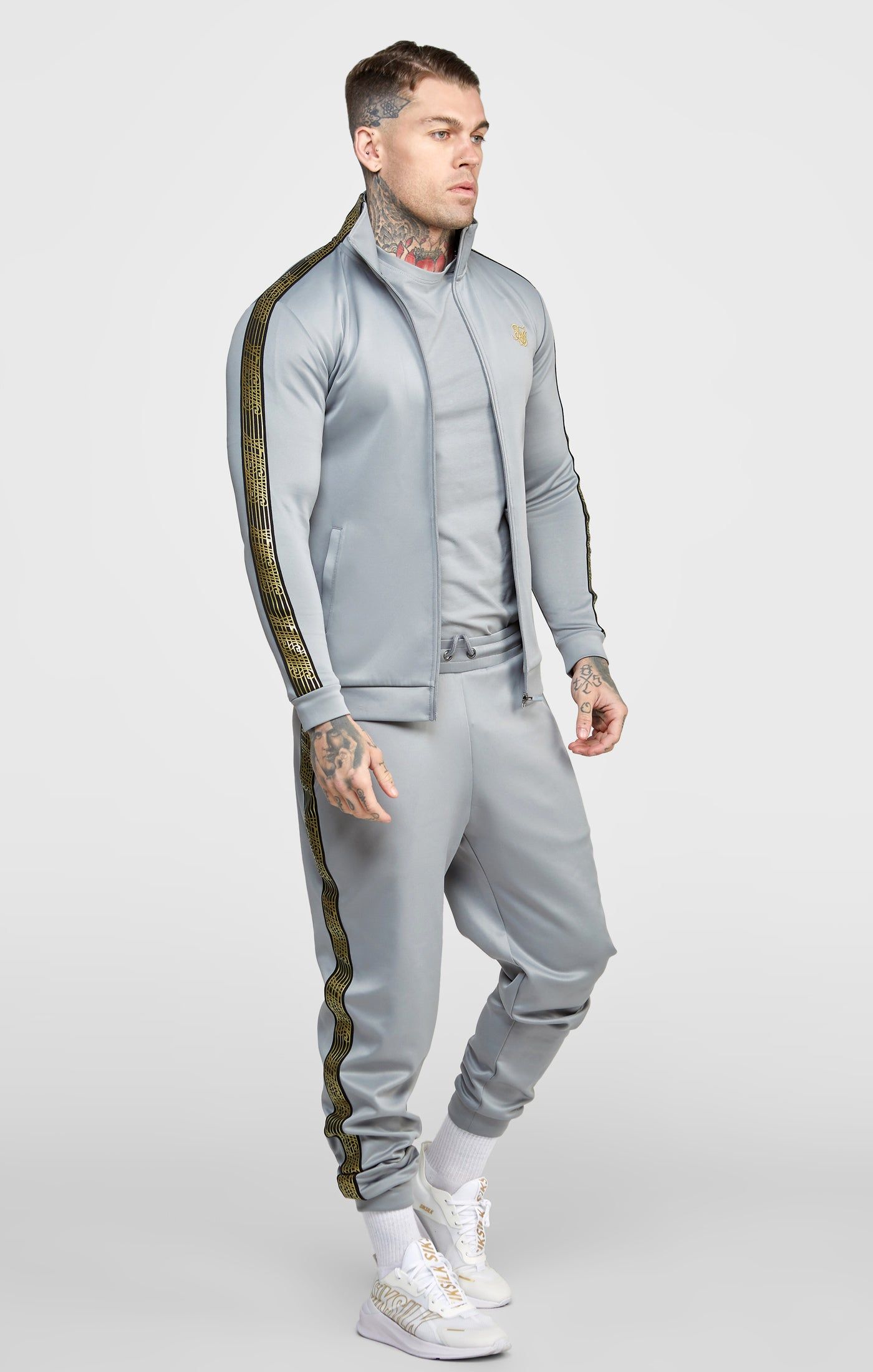 Grey Taped Track Top sold by Siksilk product image thumbnail 3