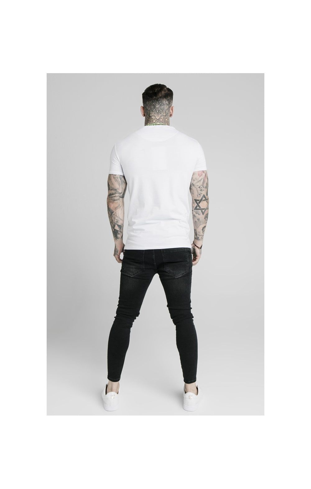 SikSilk Straight Hem Tape Collar Gym Tee - White sold by Siksilk product image thumbnail 5