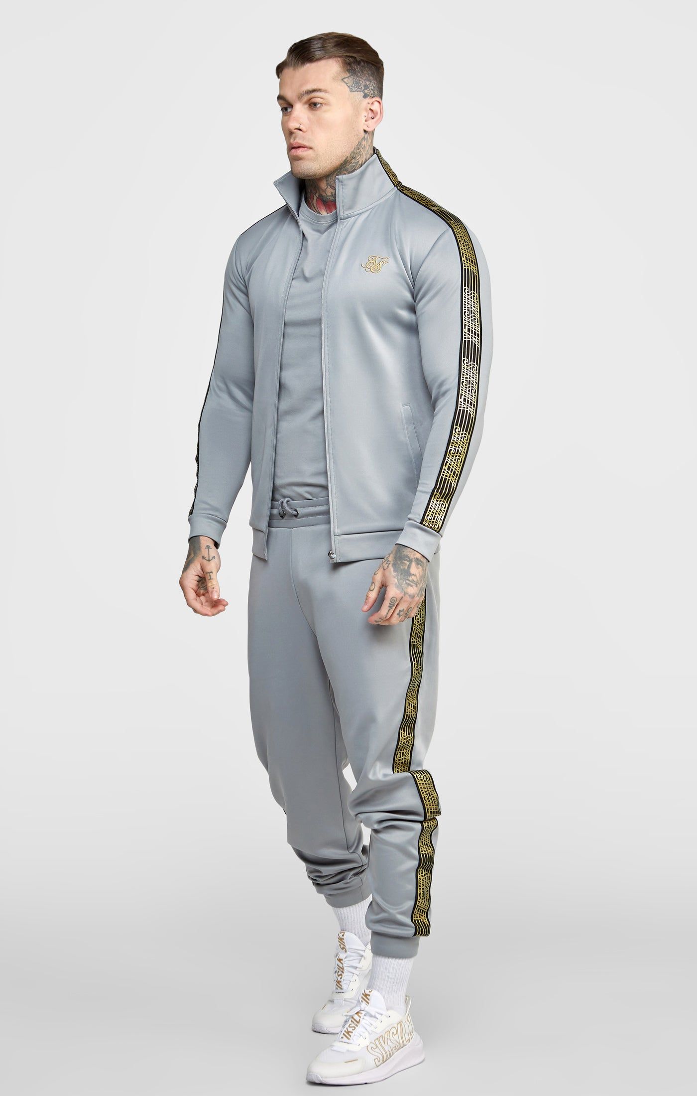 Grey Taped Track Top sold by Siksilk product image thumbnail 4