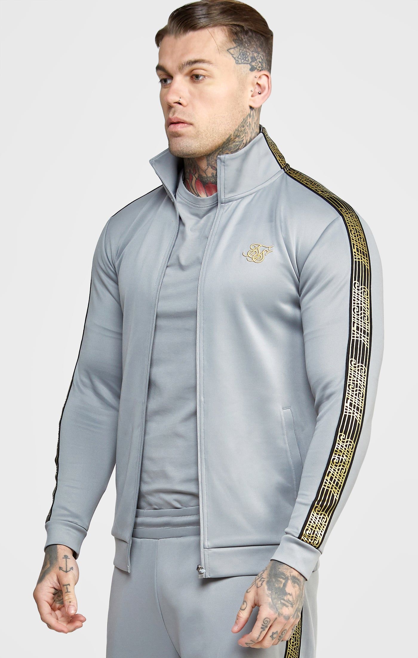 Grey Taped Track Top sold by Siksilk