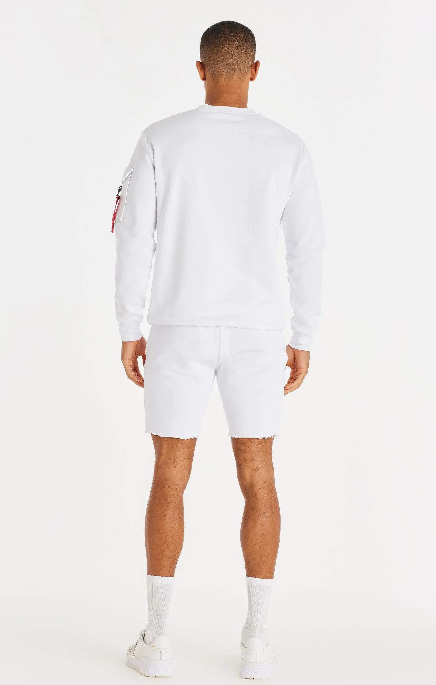 SikSilk Relaxed Flight Raw Hem Shorts - White sold by Siksilk product image thumbnail 5