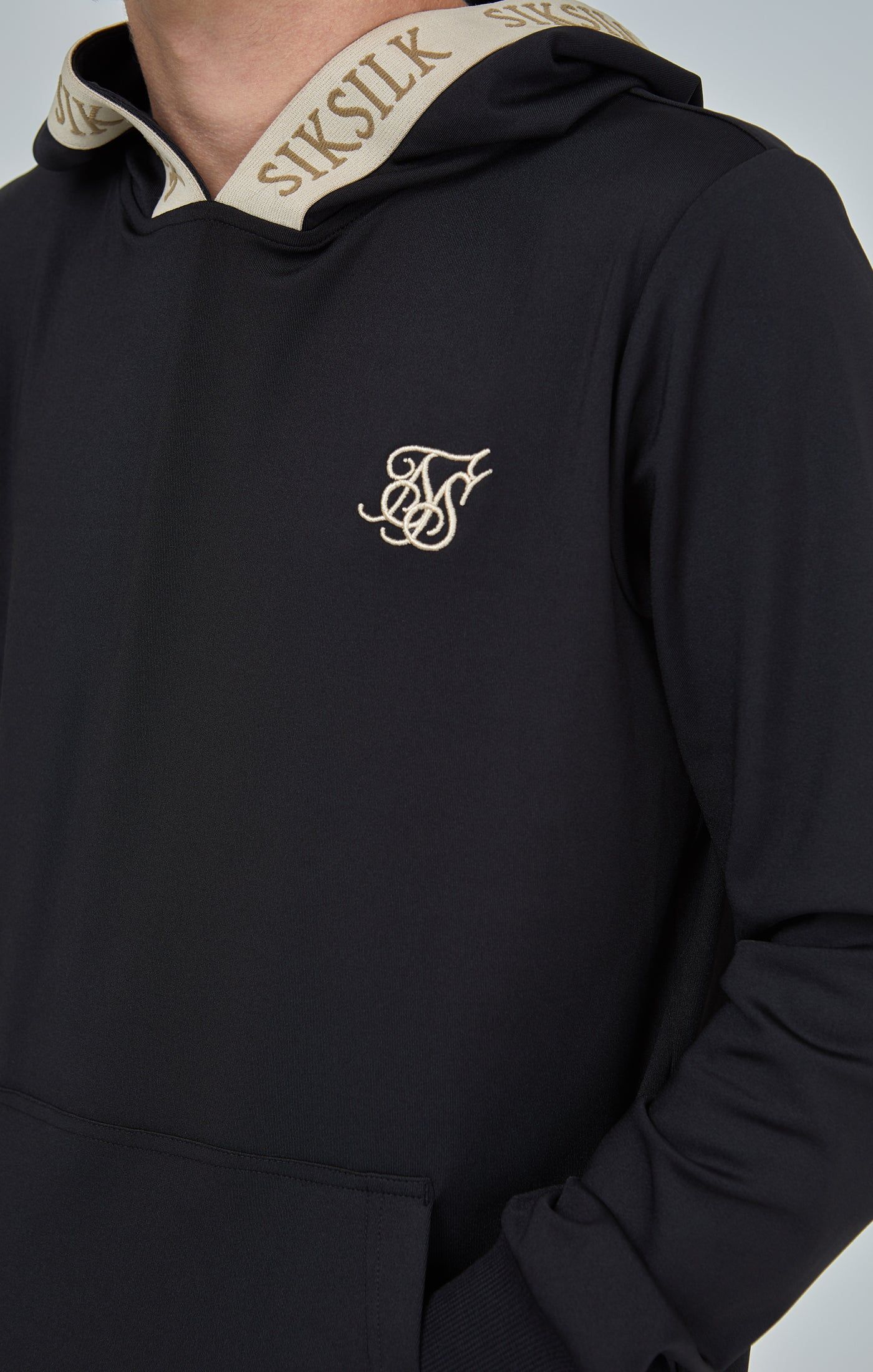 Boys Black Taped Hoodie sold by Siksilk product image thumbnail 3