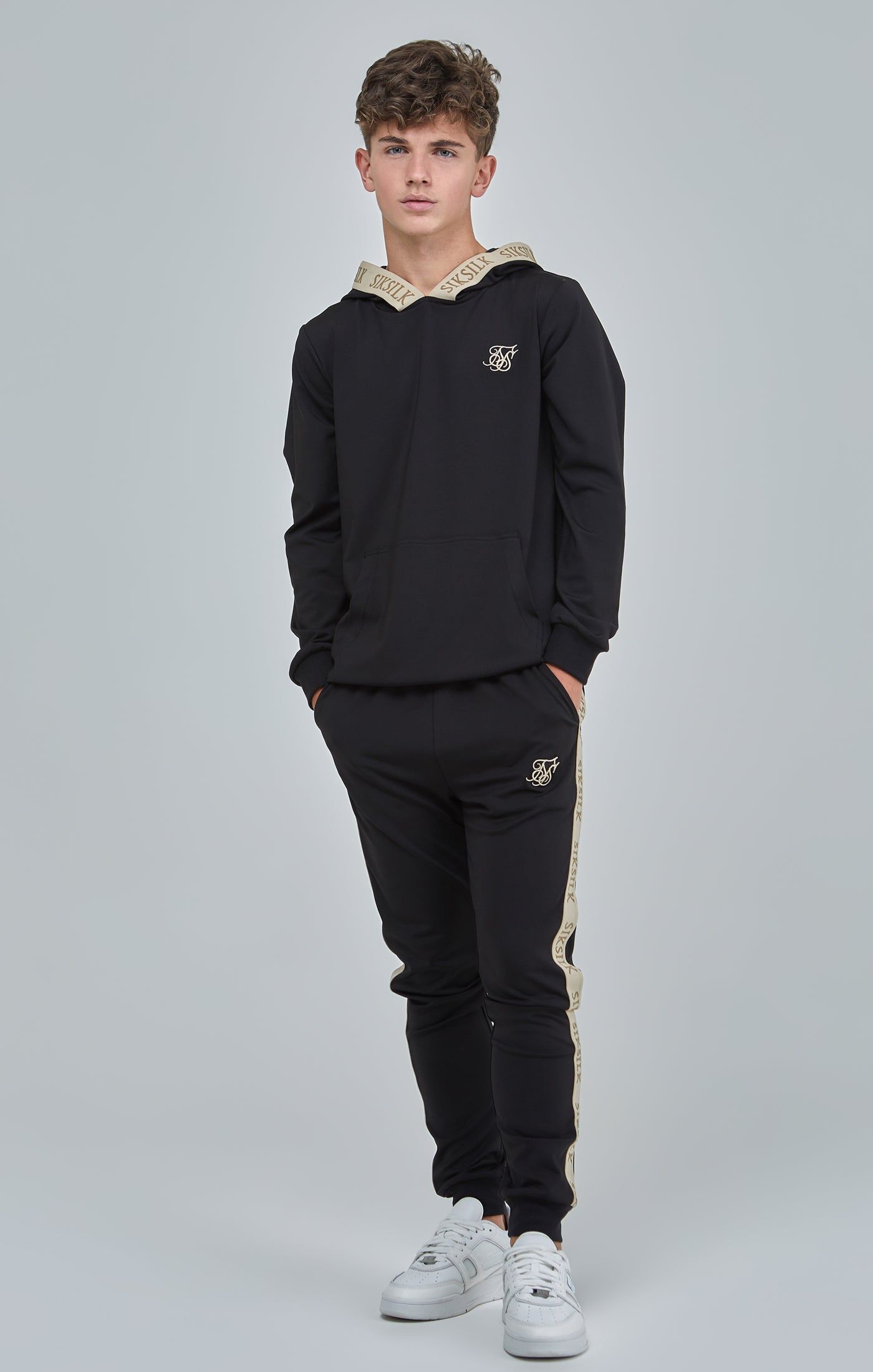 Boys Black Taped Hoodie sold by Siksilk product image thumbnail 4