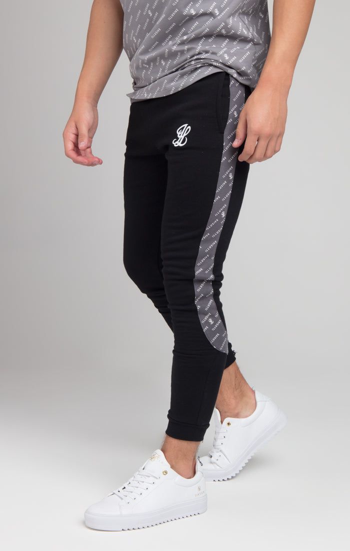 Illusive London Contour Joggers - Black & Grey sold by Siksilk