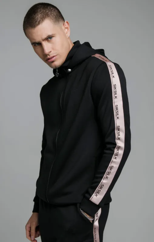 Black Dynamic Zip Through Hoodie sold by Siksilk
