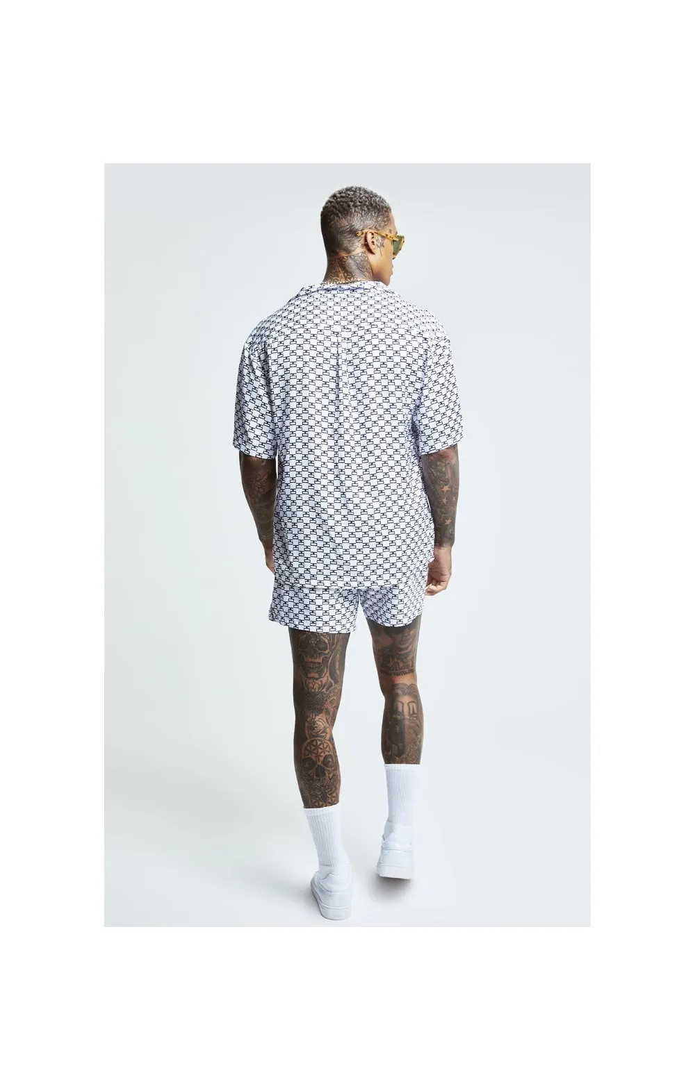White Monogram Resort Shirt sold by Siksilk product image thumbnail 4