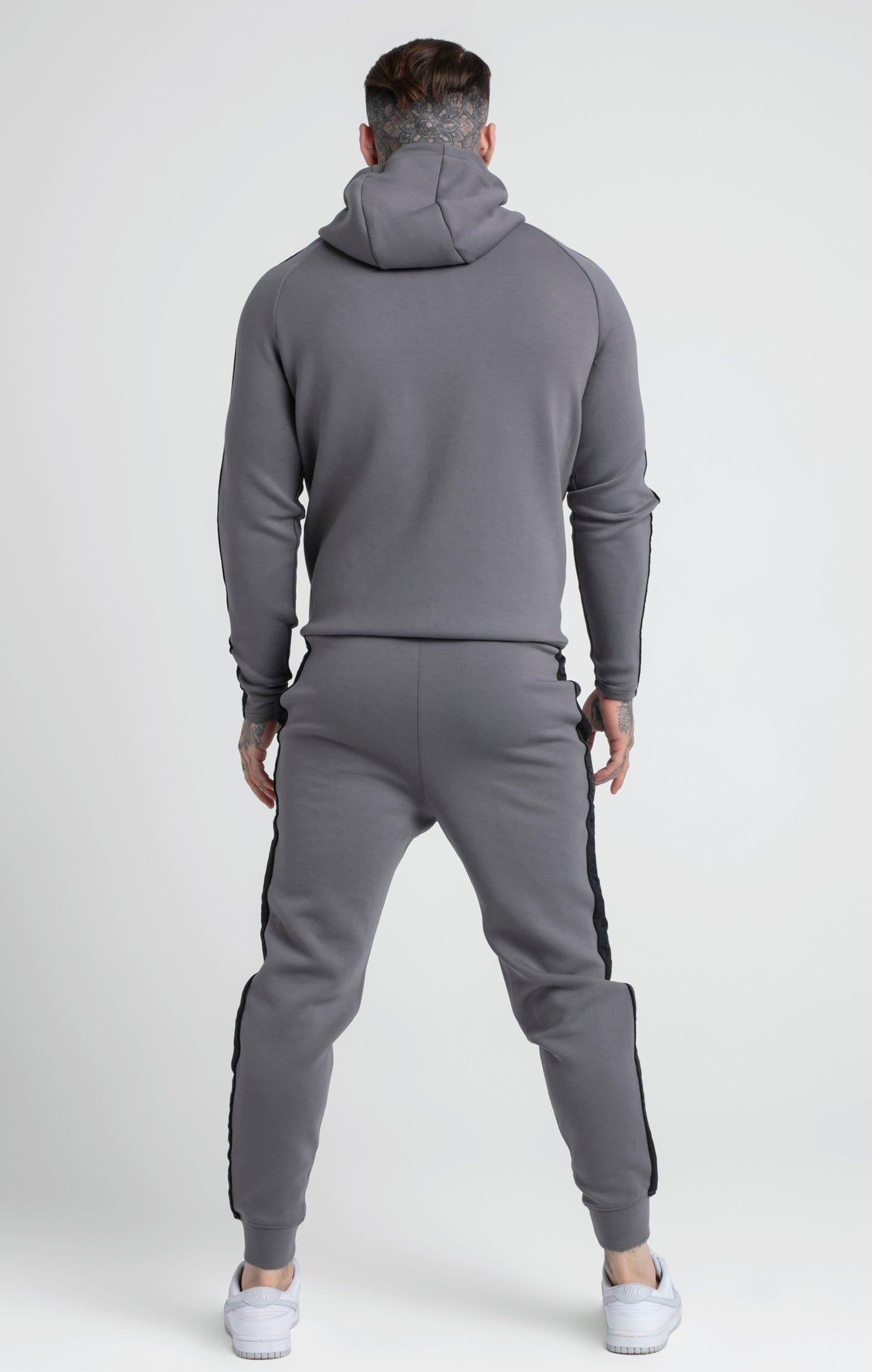 Grey Taped Zip Thru Hoodie & Jogger Set sold by Siksilk product image thumbnail 6