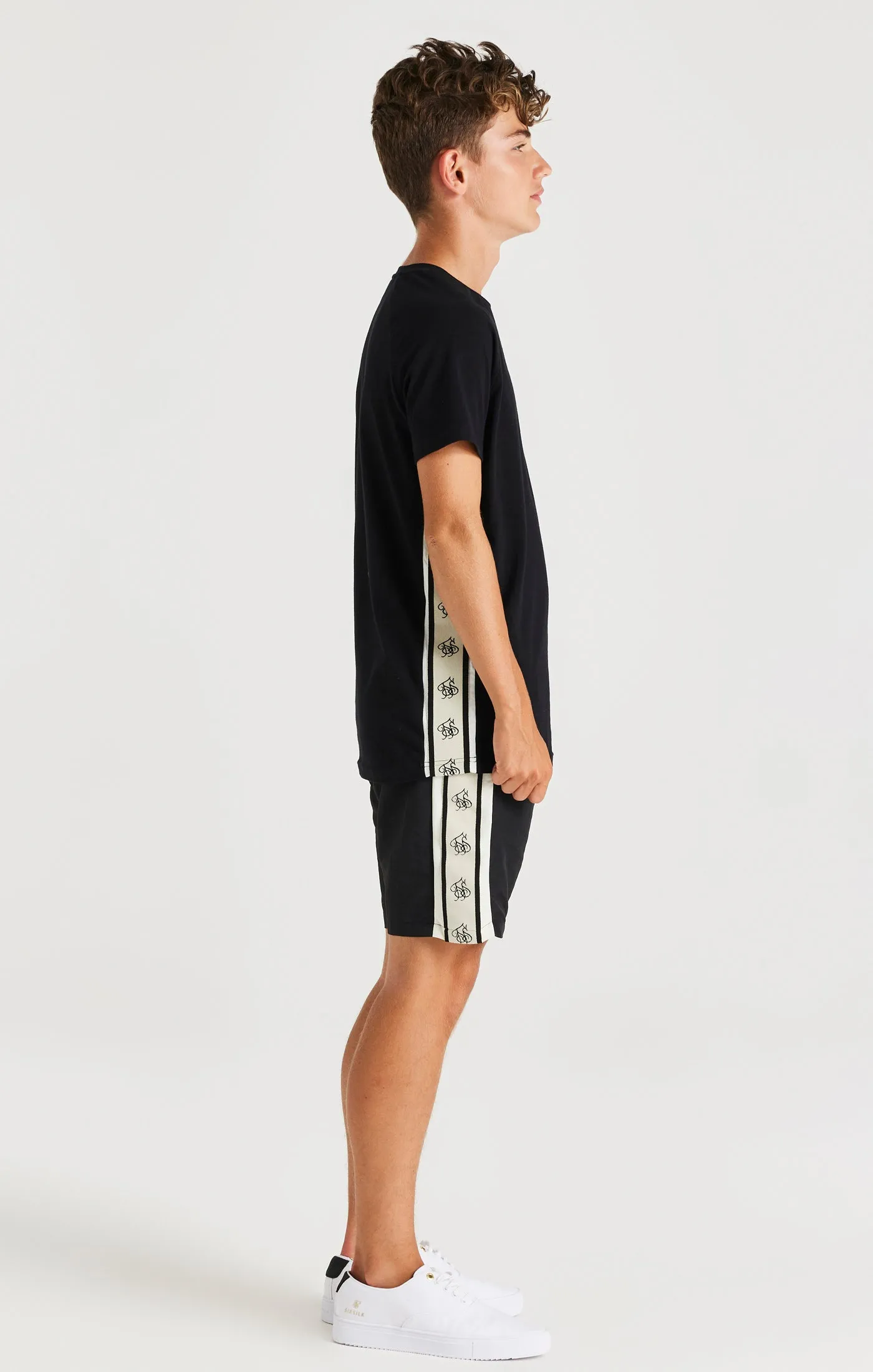 SikSilk Cali Side Tape Tee - Black sold by Siksilk product image thumbnail 4