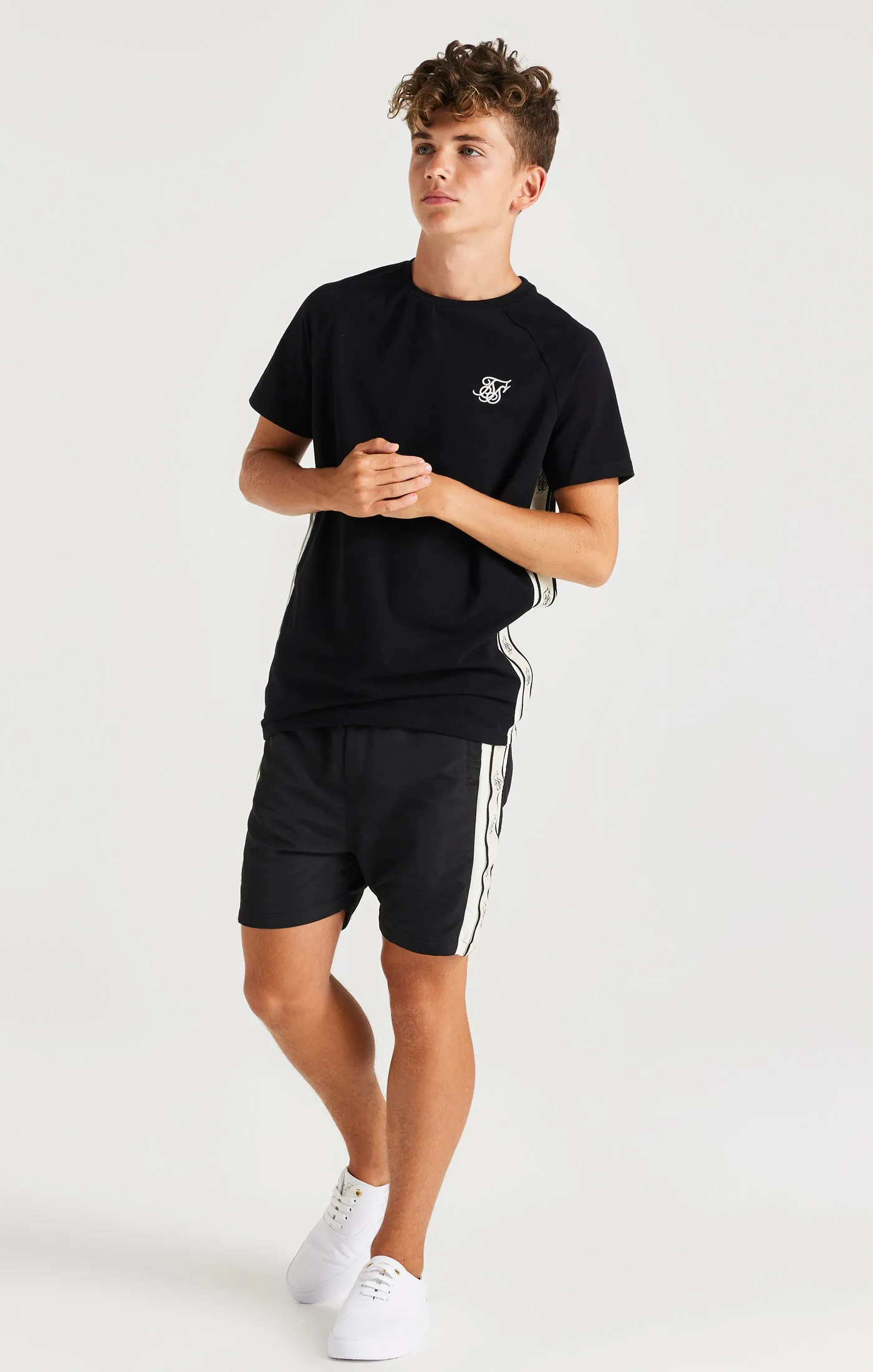 SikSilk Cali Side Tape Tee - Black sold by Siksilk product image thumbnail 3