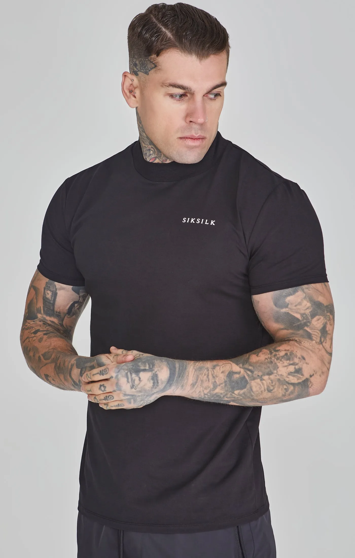 Black Muscle Fit T-Shirt sold by Siksilk