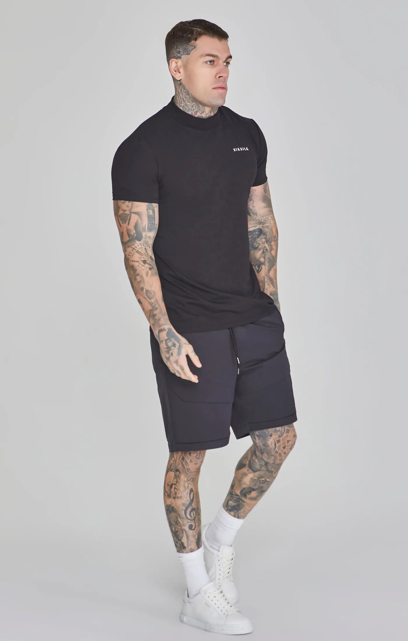 Black Muscle Fit T-Shirt sold by Siksilk product image thumbnail 4