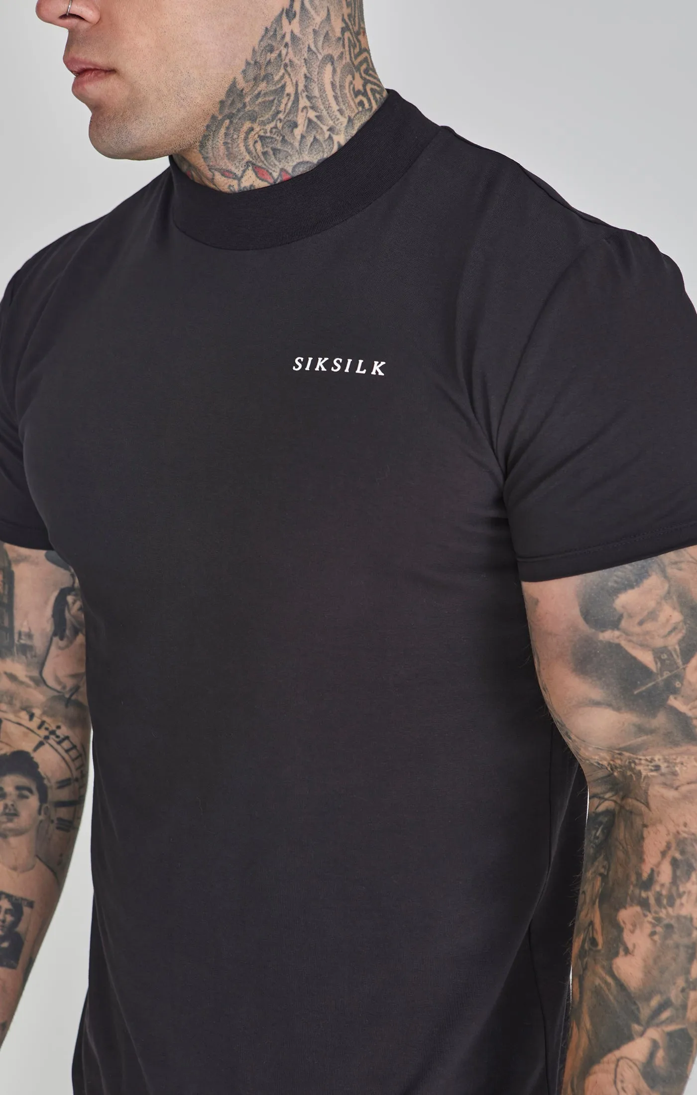 Black Muscle Fit T-Shirt sold by Siksilk product image thumbnail 3