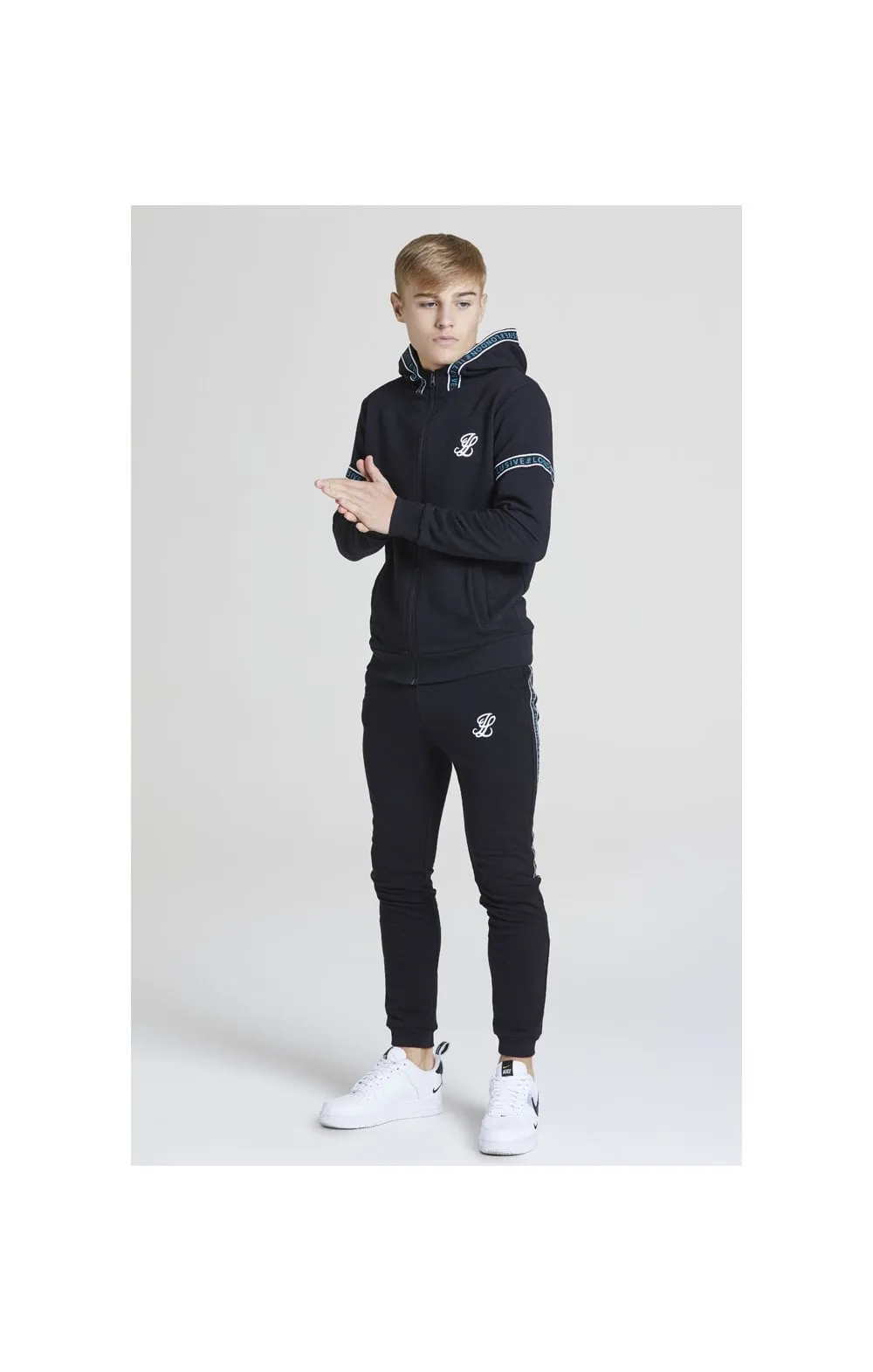 Illusive London Branded Joggers – Black & Teal Green sold by Siksilk product image thumbnail 3