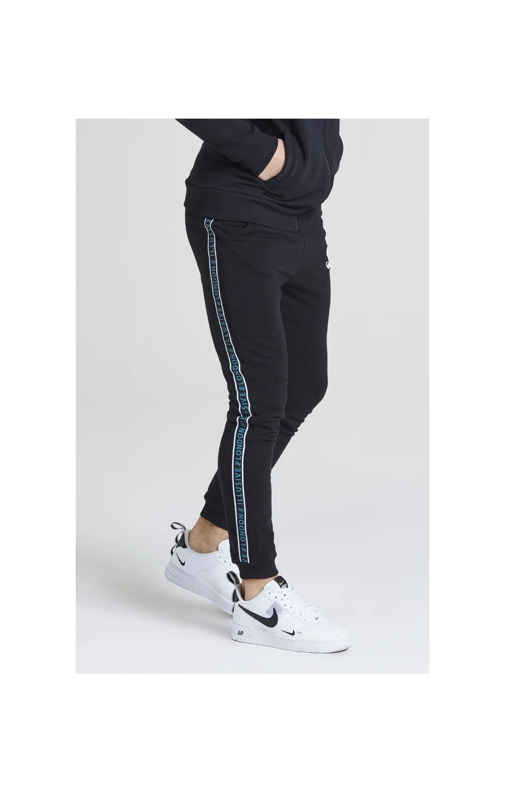 Illusive London Branded Joggers – Black & Teal Green sold by Siksilk product image thumbnail 2
