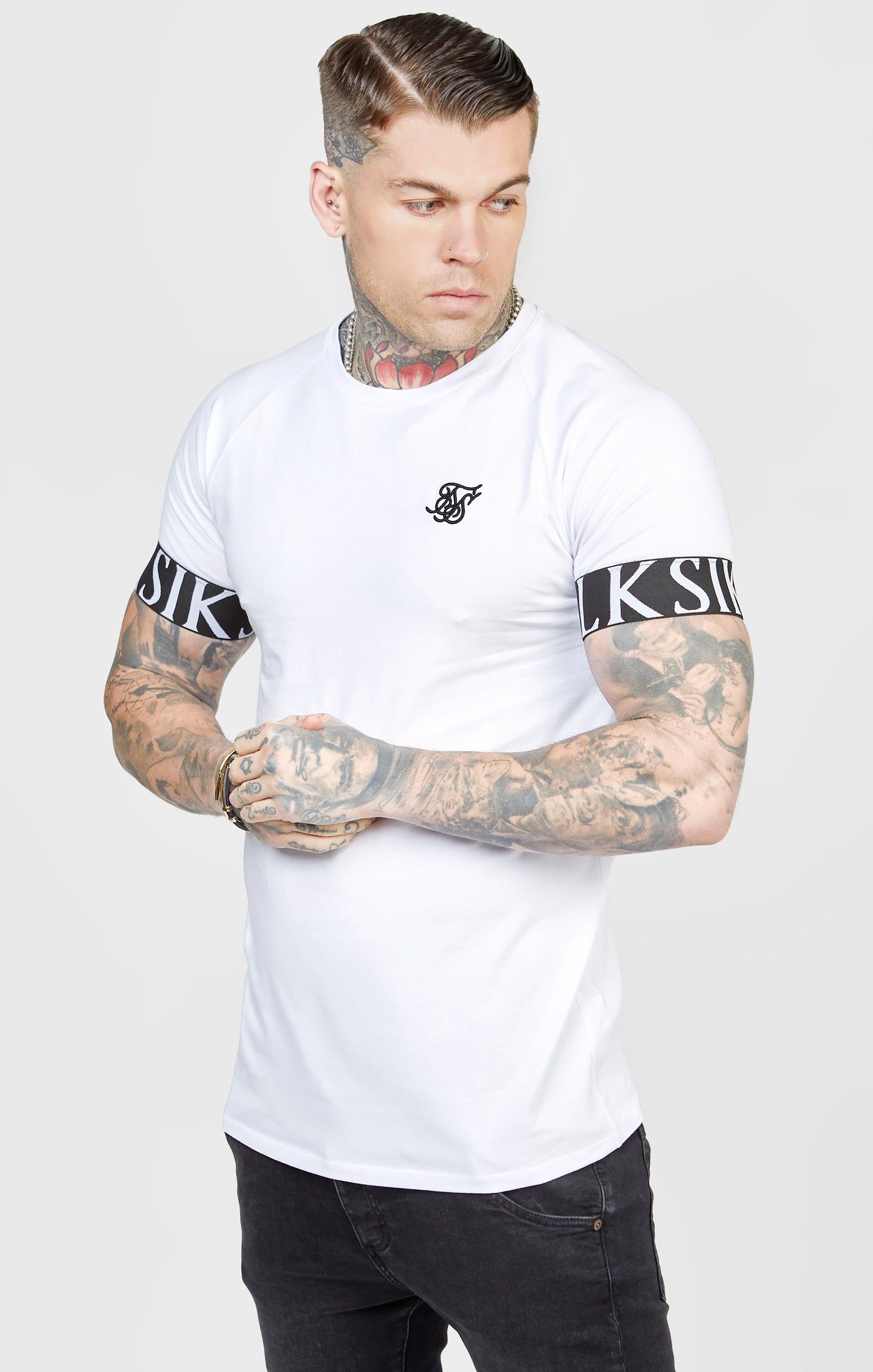 Black Twin Pack Muscle Fit Tech T-Shirt sold by Siksilk product image thumbnail 2