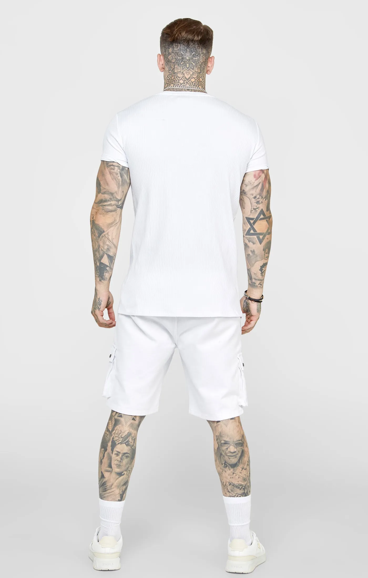 White Rib Knit T-Shirt sold by Siksilk product image thumbnail 5