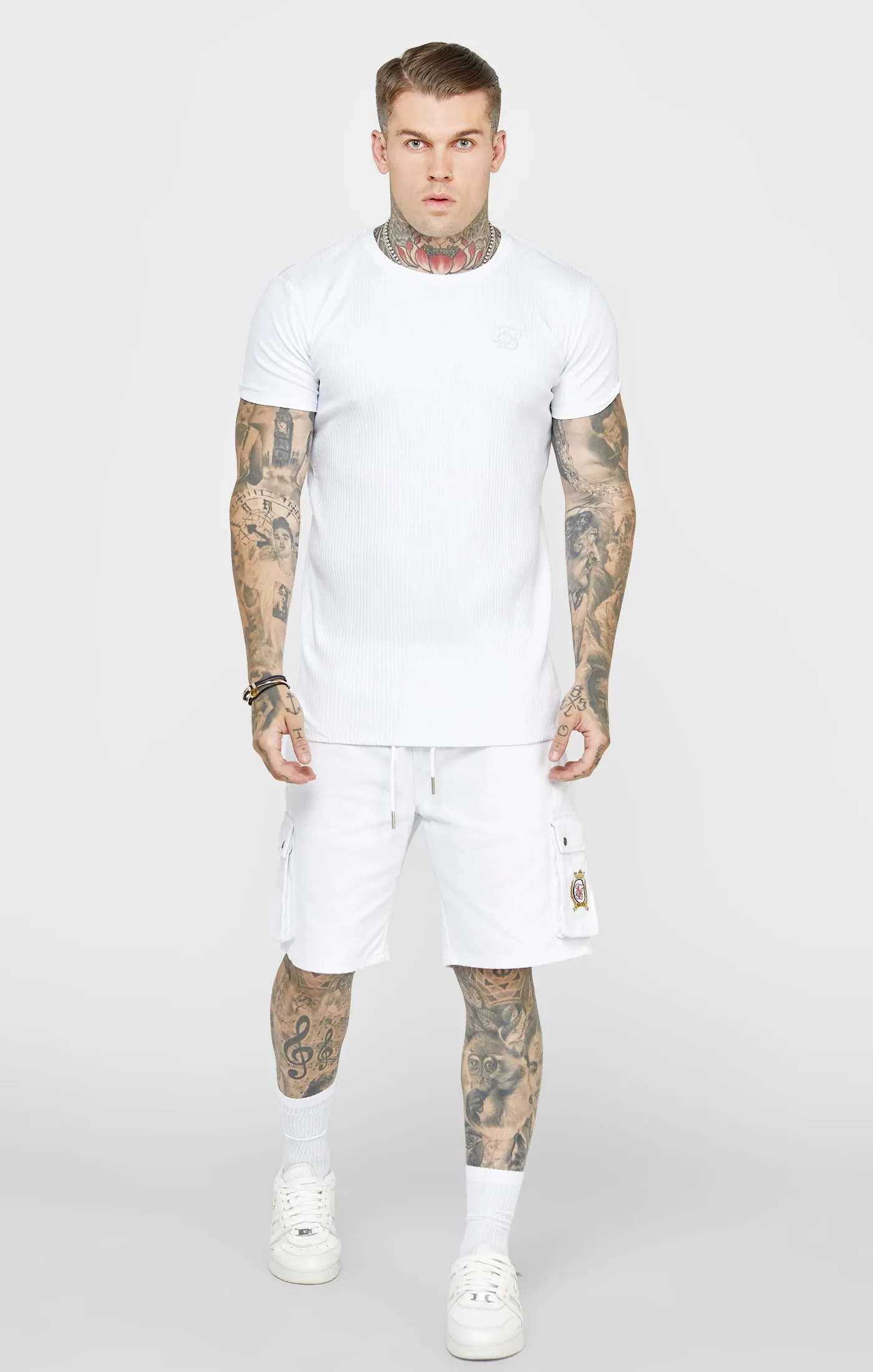 White Rib Knit T-Shirt sold by Siksilk product image thumbnail 3