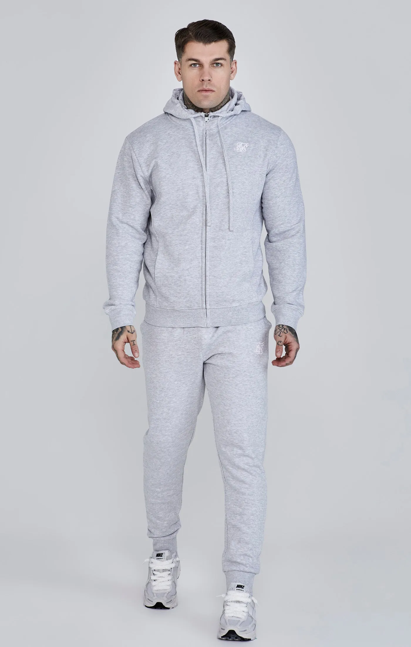 Grey Essentials Full Zip Hoodie sold by Siksilk product image thumbnail 2