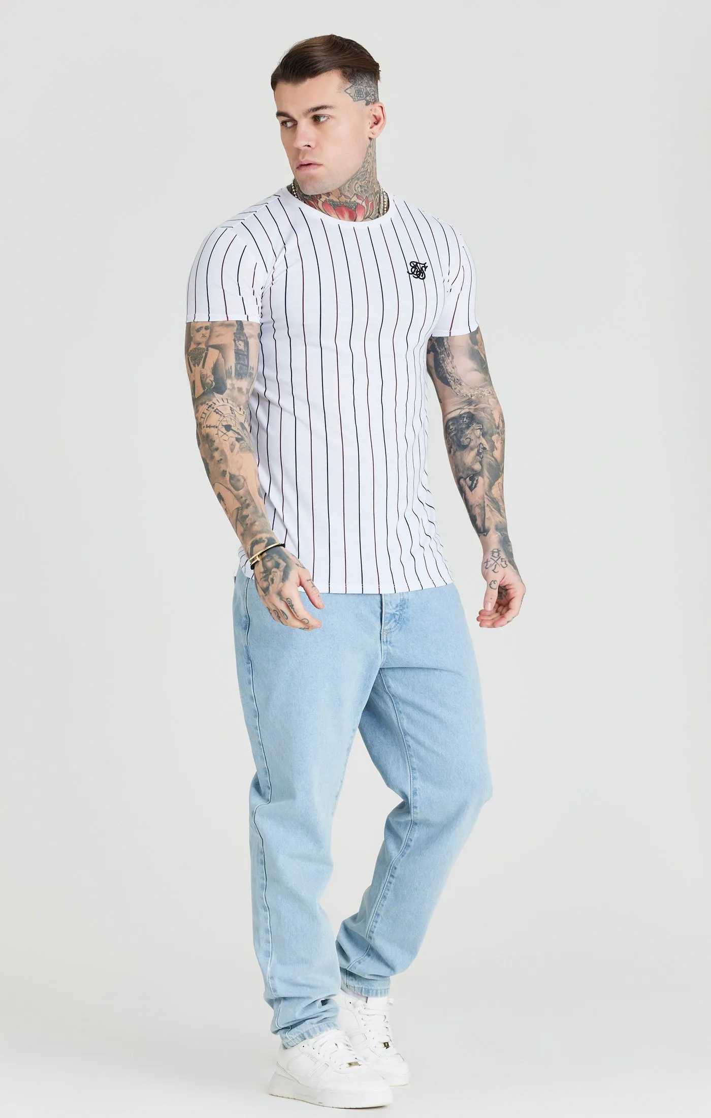 SikSilk Stripe Tee - Red, Black & White sold by Siksilk product image thumbnail 4