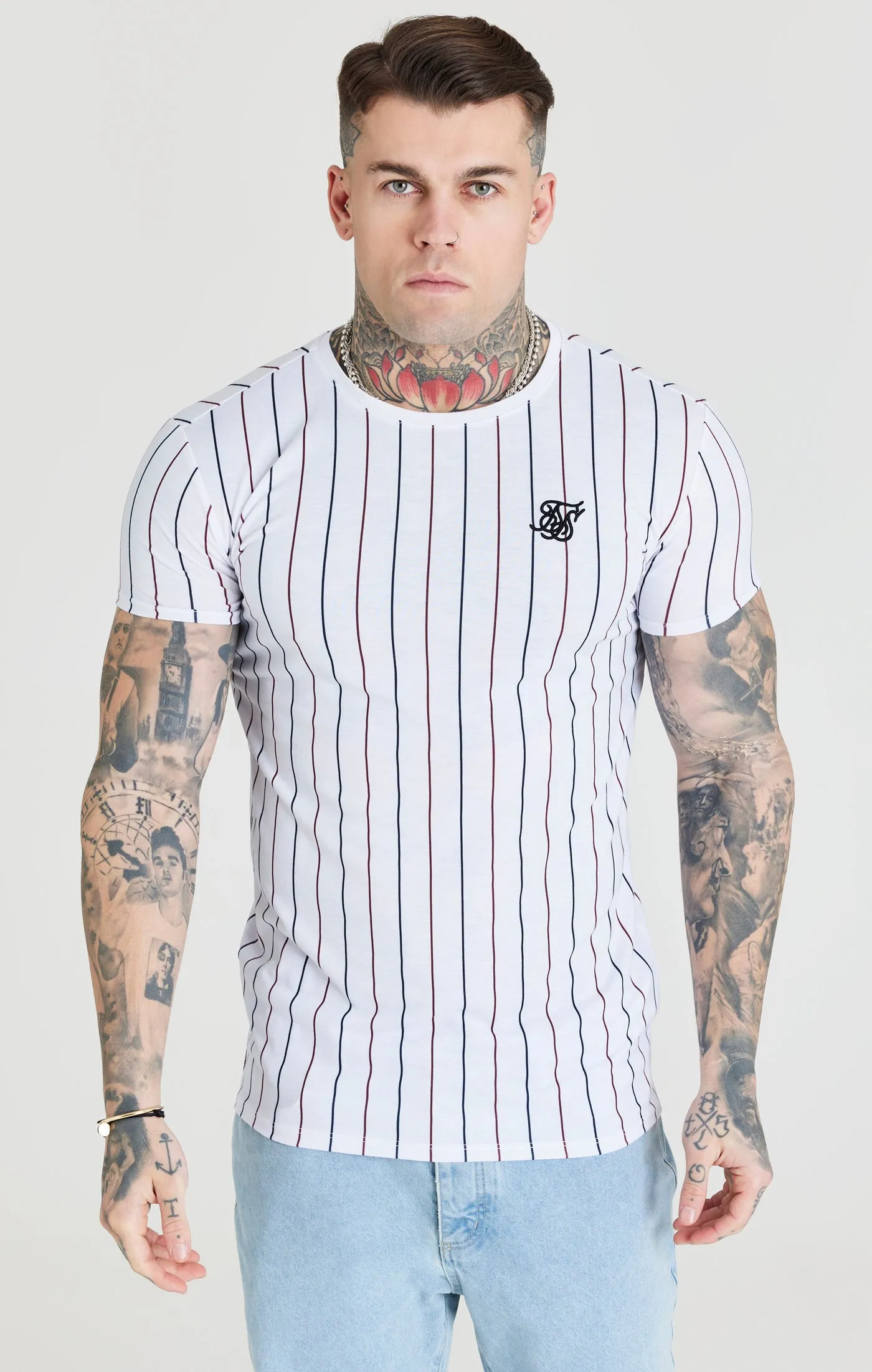 SikSilk Stripe Tee - Red, Black & White sold by Siksilk product image thumbnail 2
