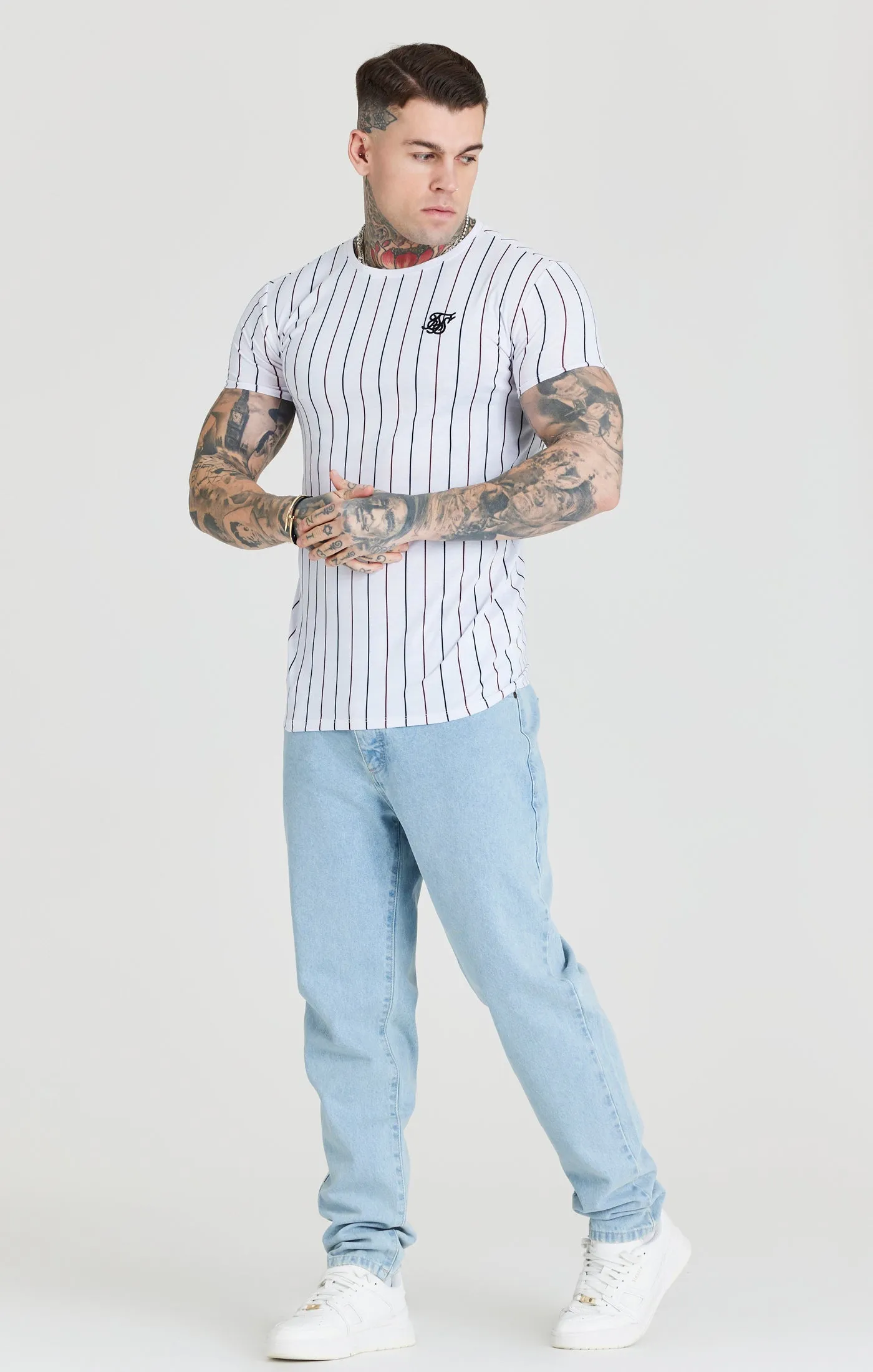 SikSilk Stripe Tee - Red, Black & White sold by Siksilk product image thumbnail 3