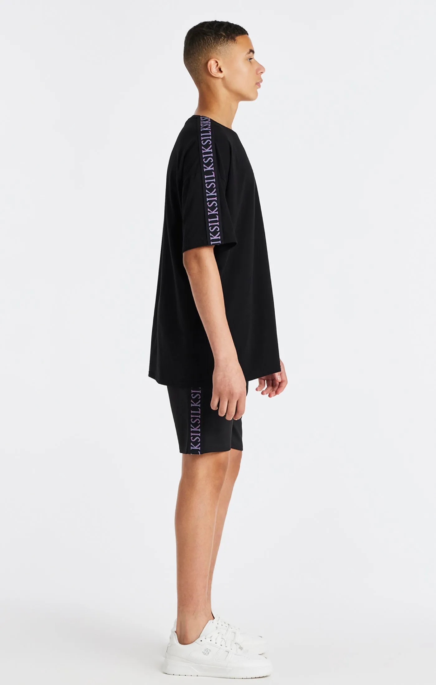 Boys Black Taped T-Shirt sold by Siksilk product image thumbnail 4