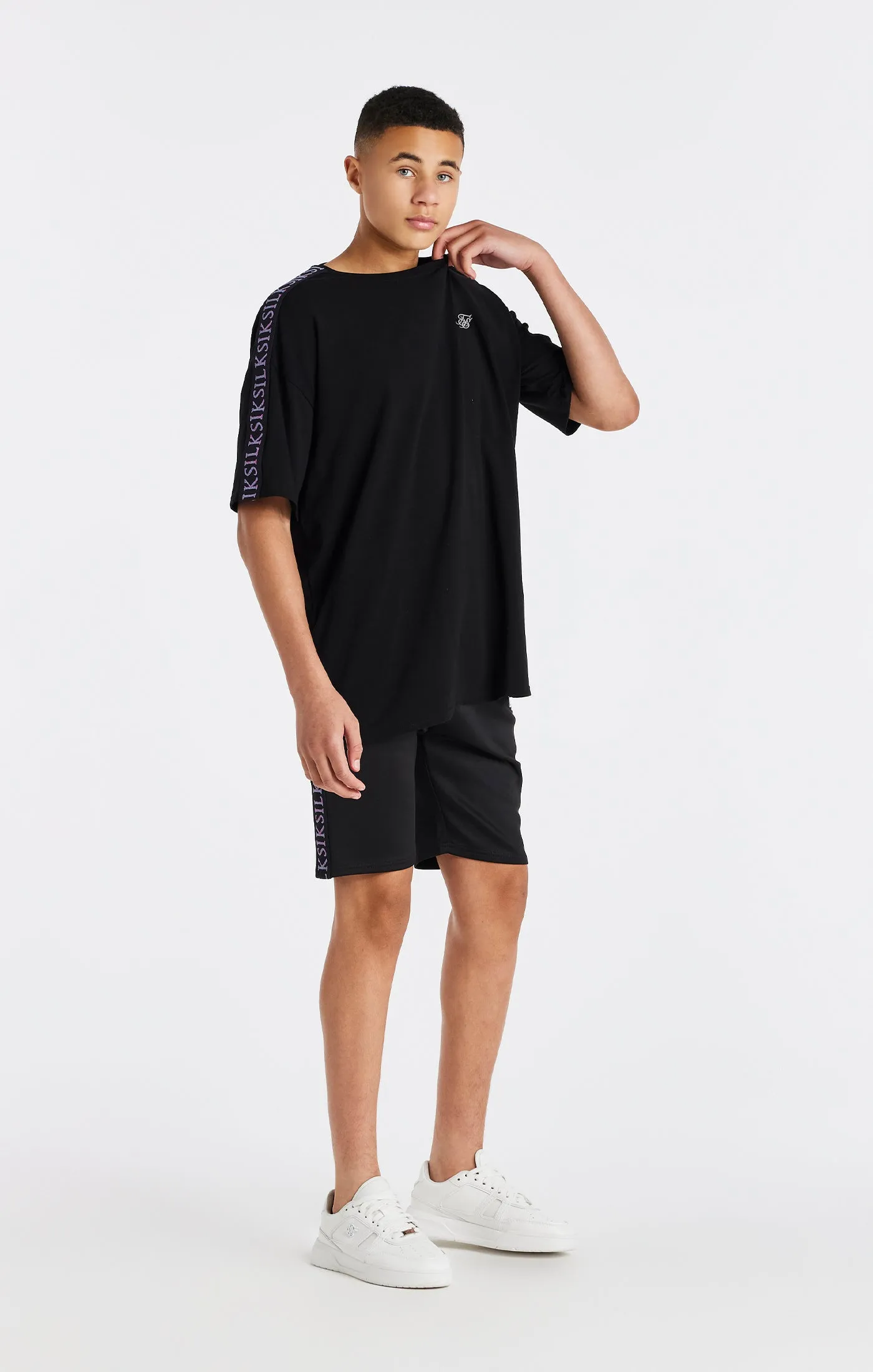 Boys Black Taped T-Shirt sold by Siksilk product image thumbnail 3
