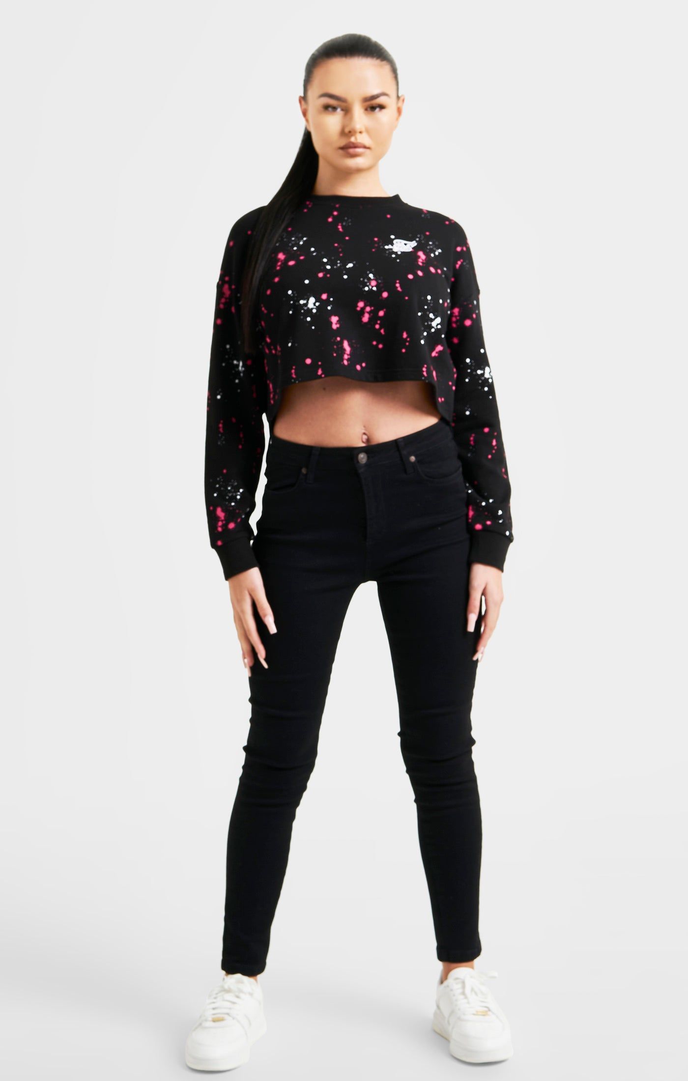 Black Paint Splatter Sweatshirt sold by Siksilk product image thumbnail 3