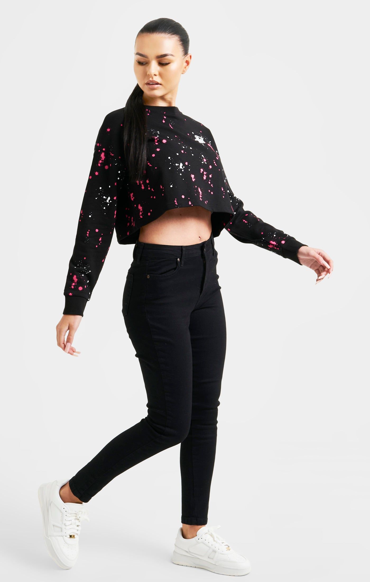 Black Paint Splatter Sweatshirt sold by Siksilk product image thumbnail 4