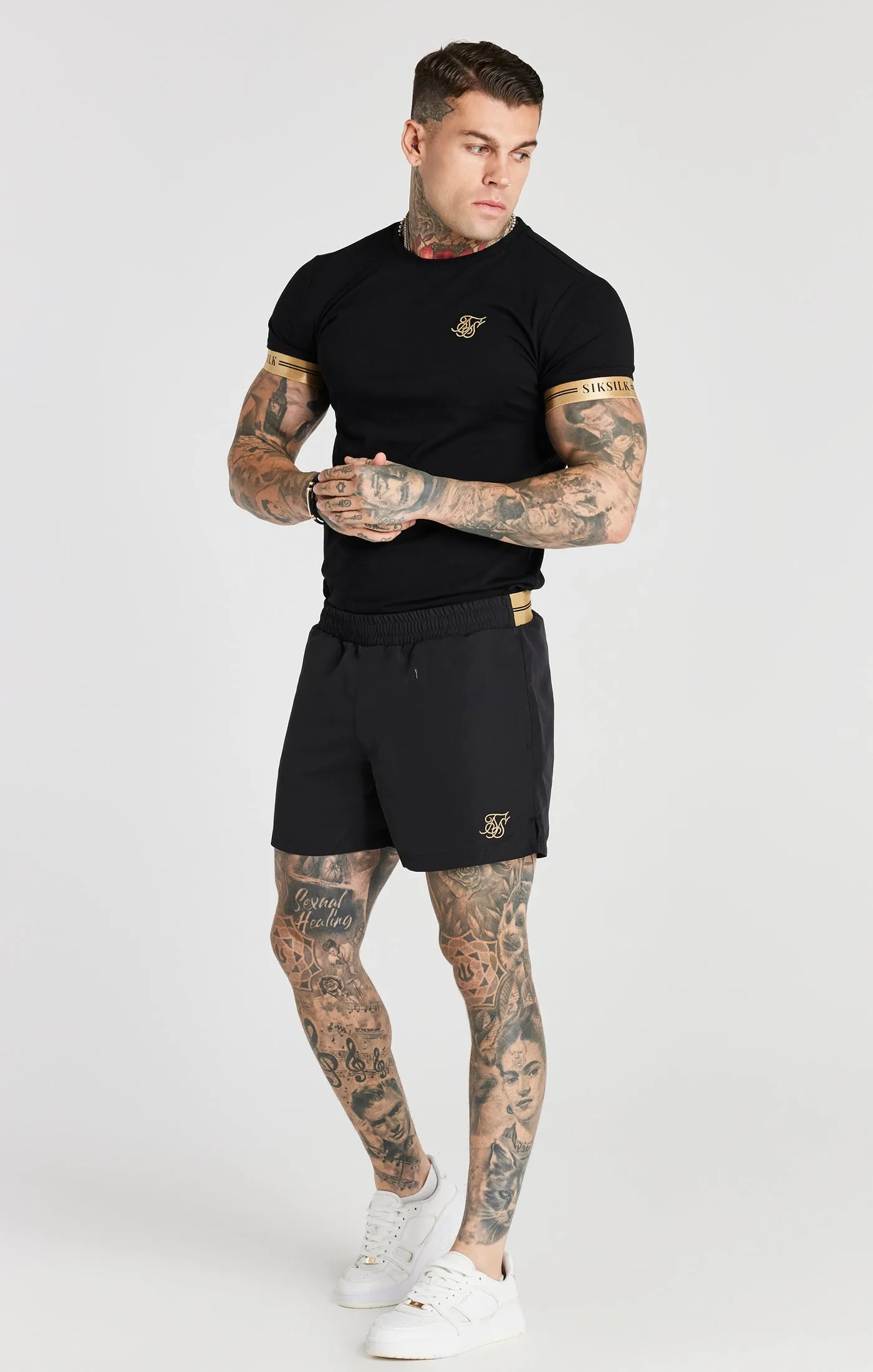 Black Elastic Cuff T-Shirt sold by Siksilk product image thumbnail 2