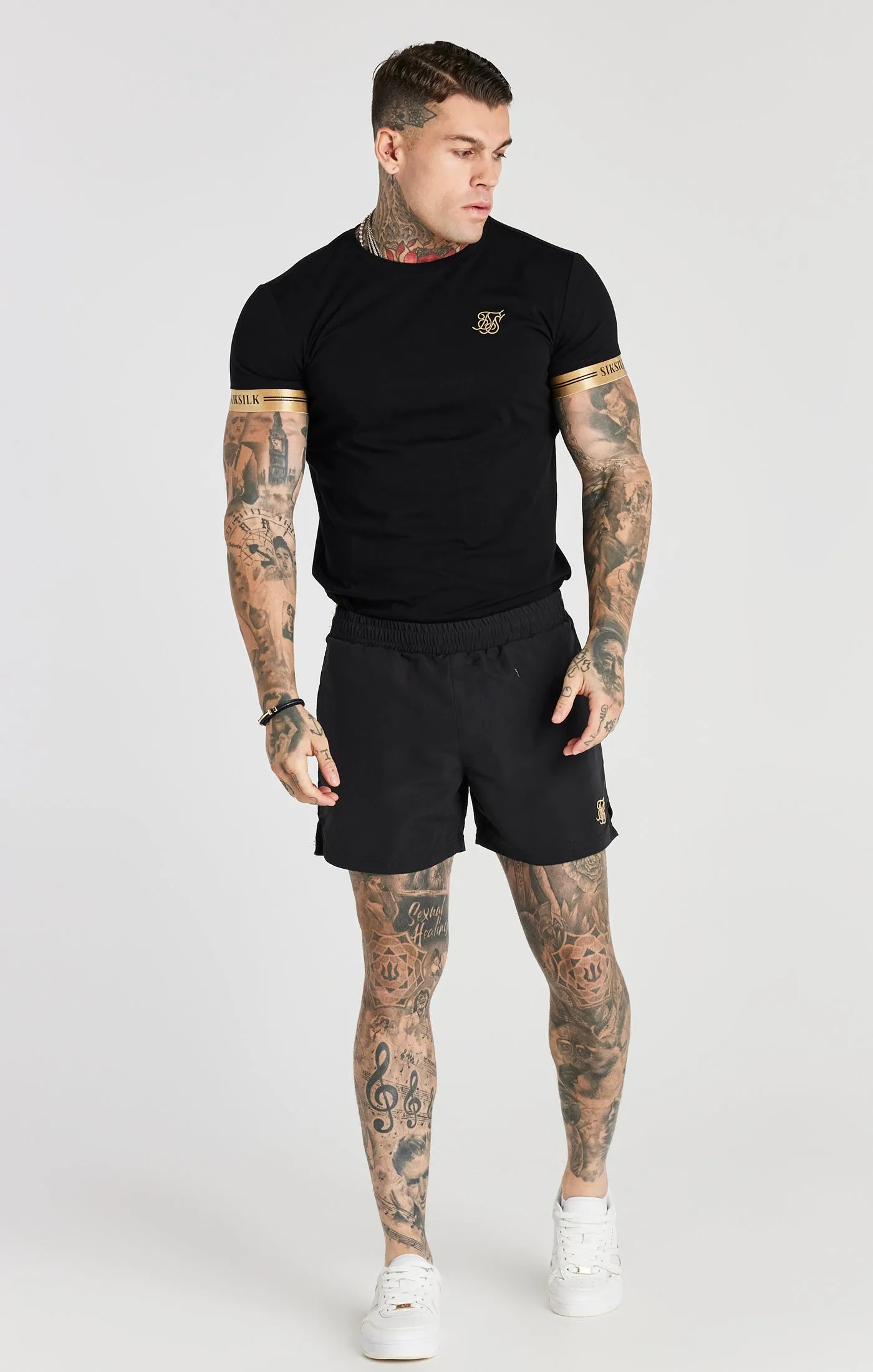 Black Elastic Cuff T-Shirt sold by Siksilk product image thumbnail 3