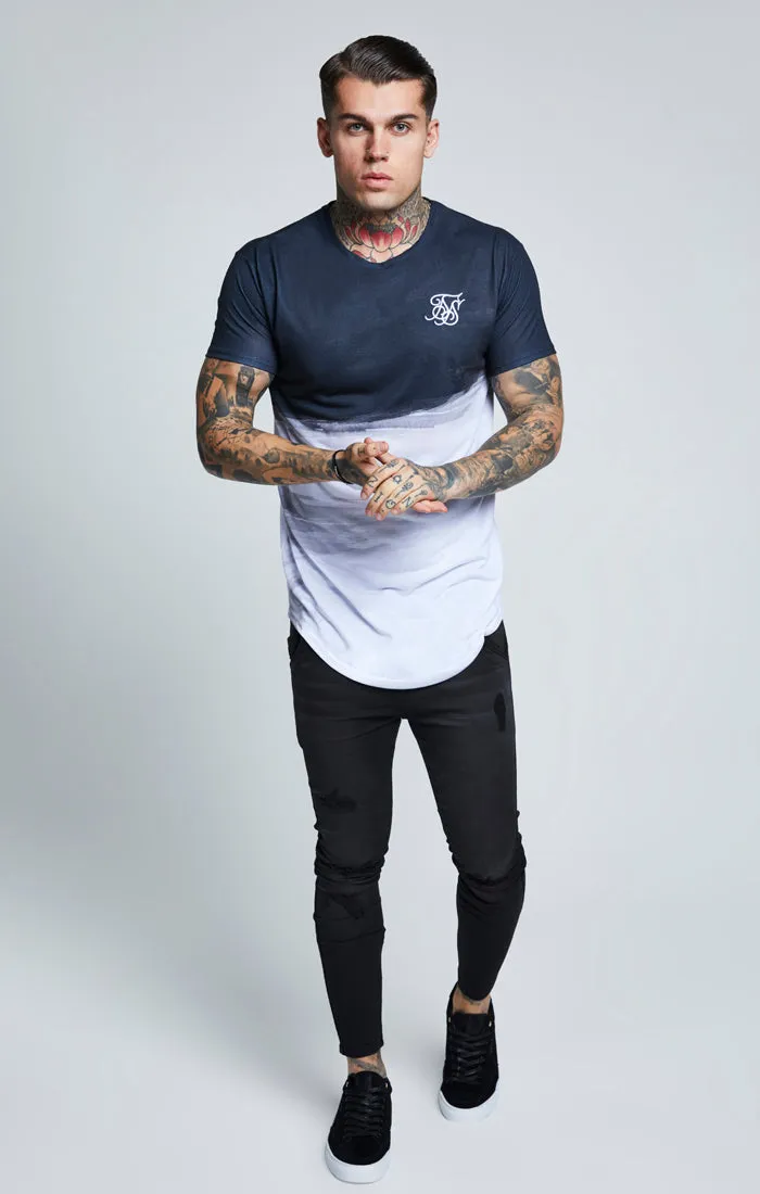 SikSilk Curved Hem Wash Out Tee - Black & White sold by Siksilk product image thumbnail 4