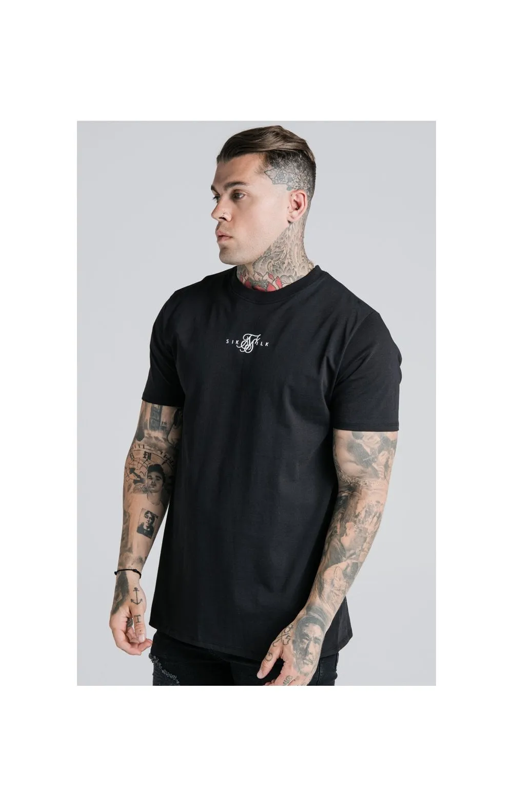 Black Essential Muscle Fit T-Shirt sold by Siksilk