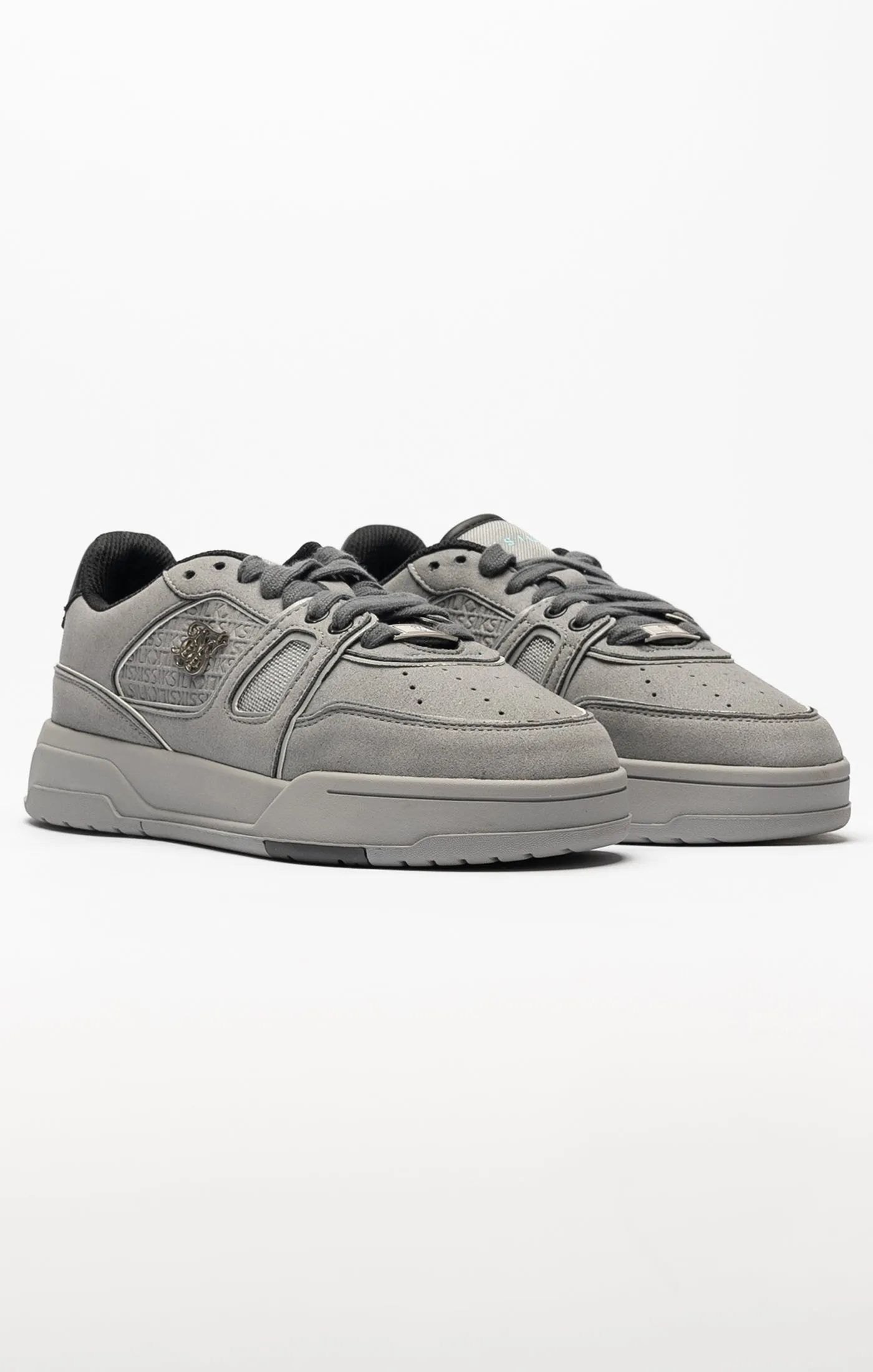 Grey Mixed Material Low Top Court Trainers sold by Siksilk product image thumbnail 4
