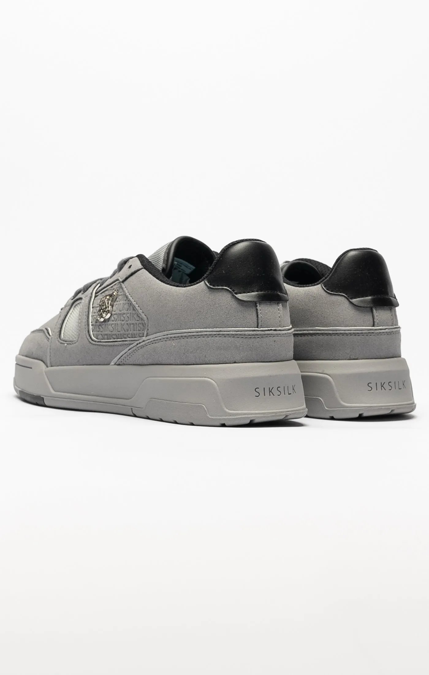 Grey Mixed Material Low Top Court Trainers sold by Siksilk product image thumbnail 5