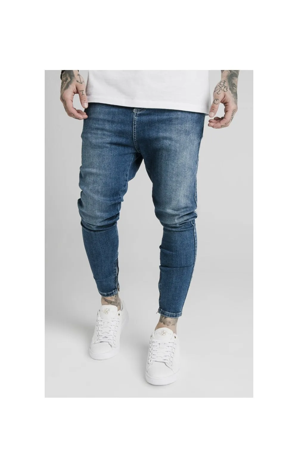 SikSilk Drop Crotch Jeans – Midstone Blue sold by Siksilk product image thumbnail 3