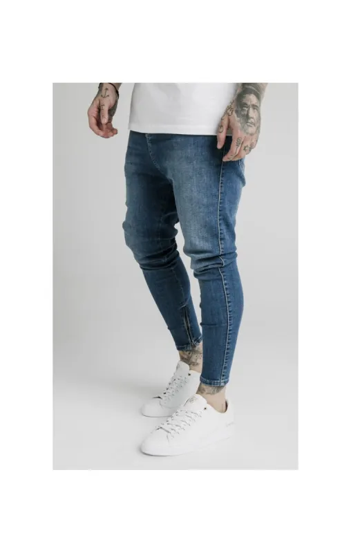 SikSilk Drop Crotch Jeans – Midstone Blue sold by Siksilk