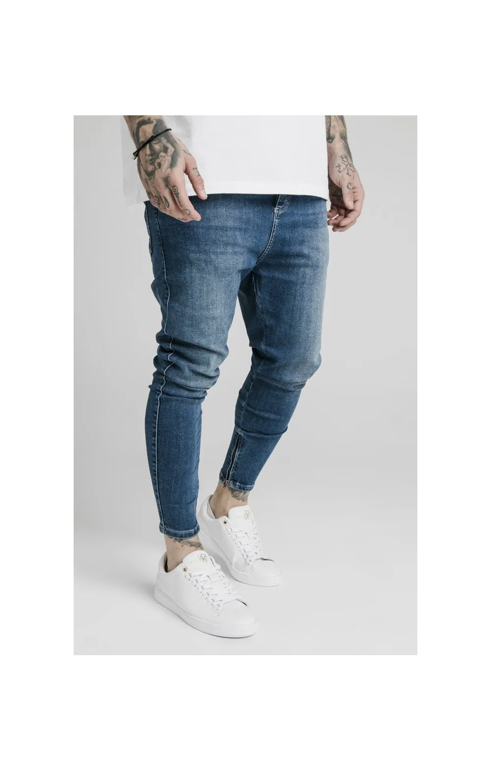 SikSilk Drop Crotch Jeans – Midstone Blue sold by Siksilk product image thumbnail 2