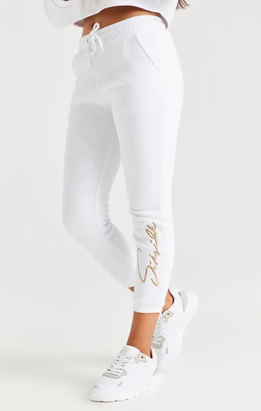 Girls White Signature Jogger sold by Siksilk