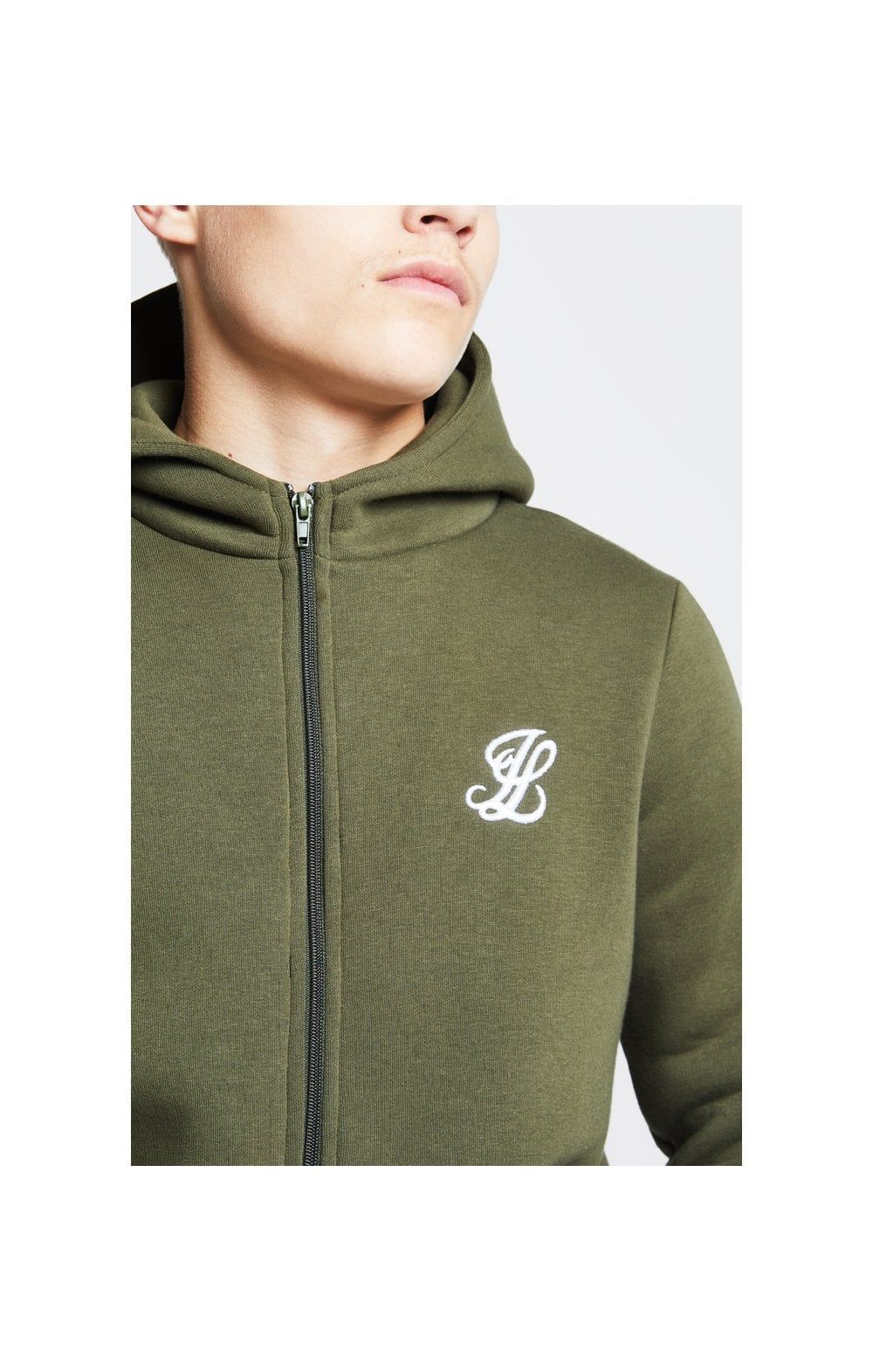 Illusive London Zip Through Hoodie - Khaki sold by Siksilk