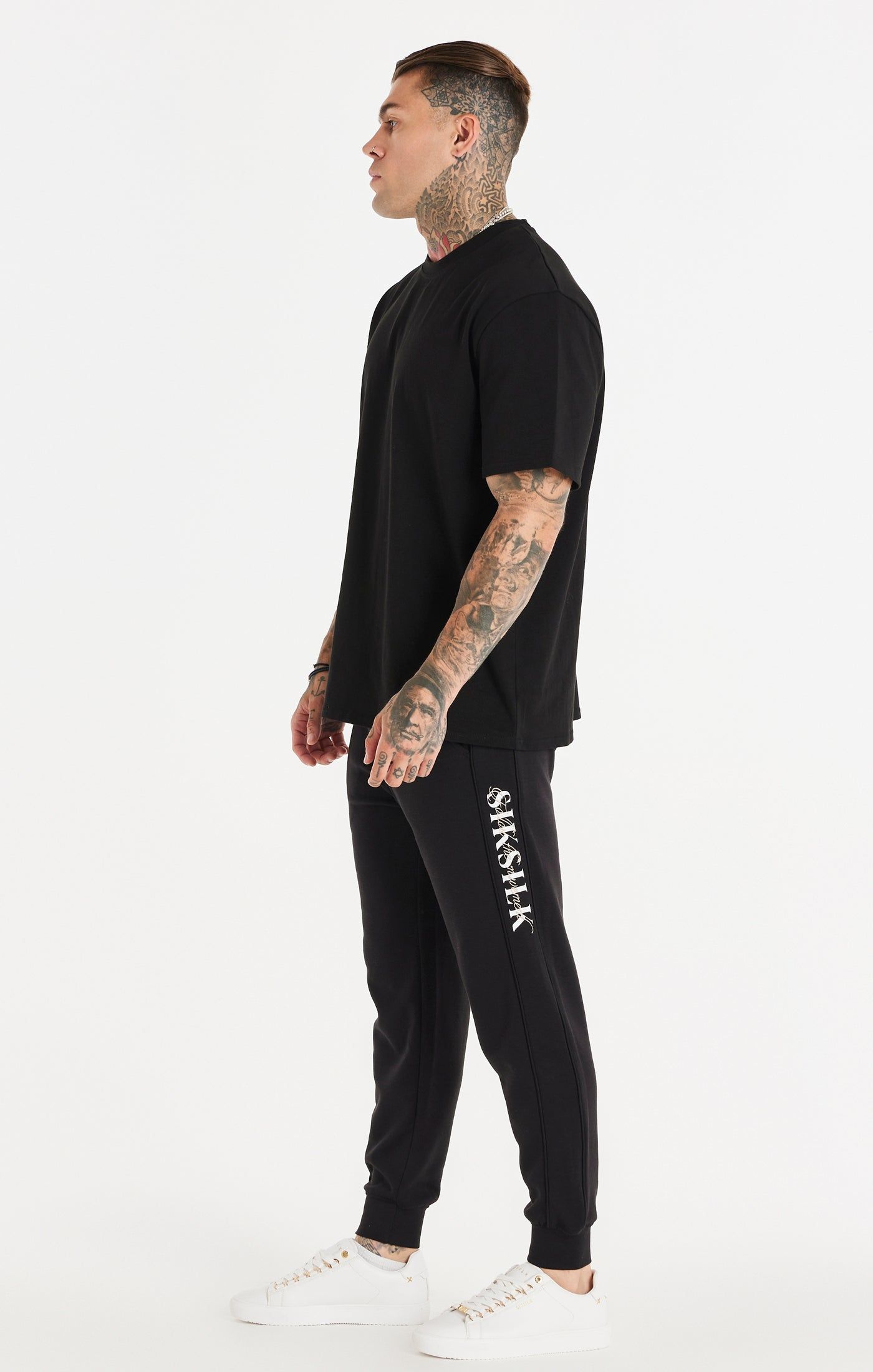 Black Dual Script Oversized Tee sold by Siksilk product image thumbnail 6
